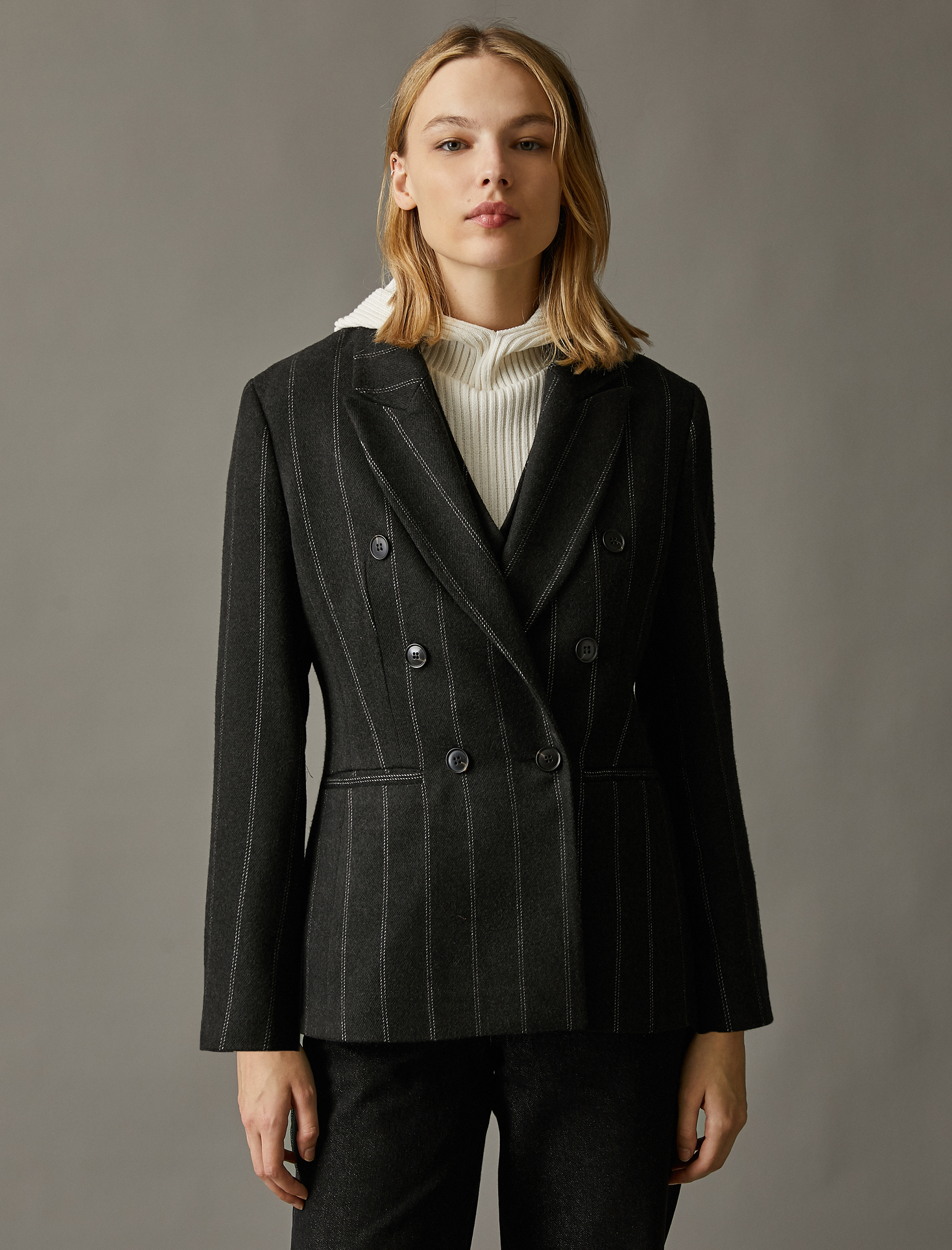   Çizgili Blazer Ceket