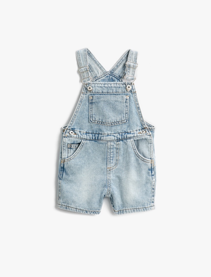 Erkek Bebek Salopet Kot Tulum Pamuklu