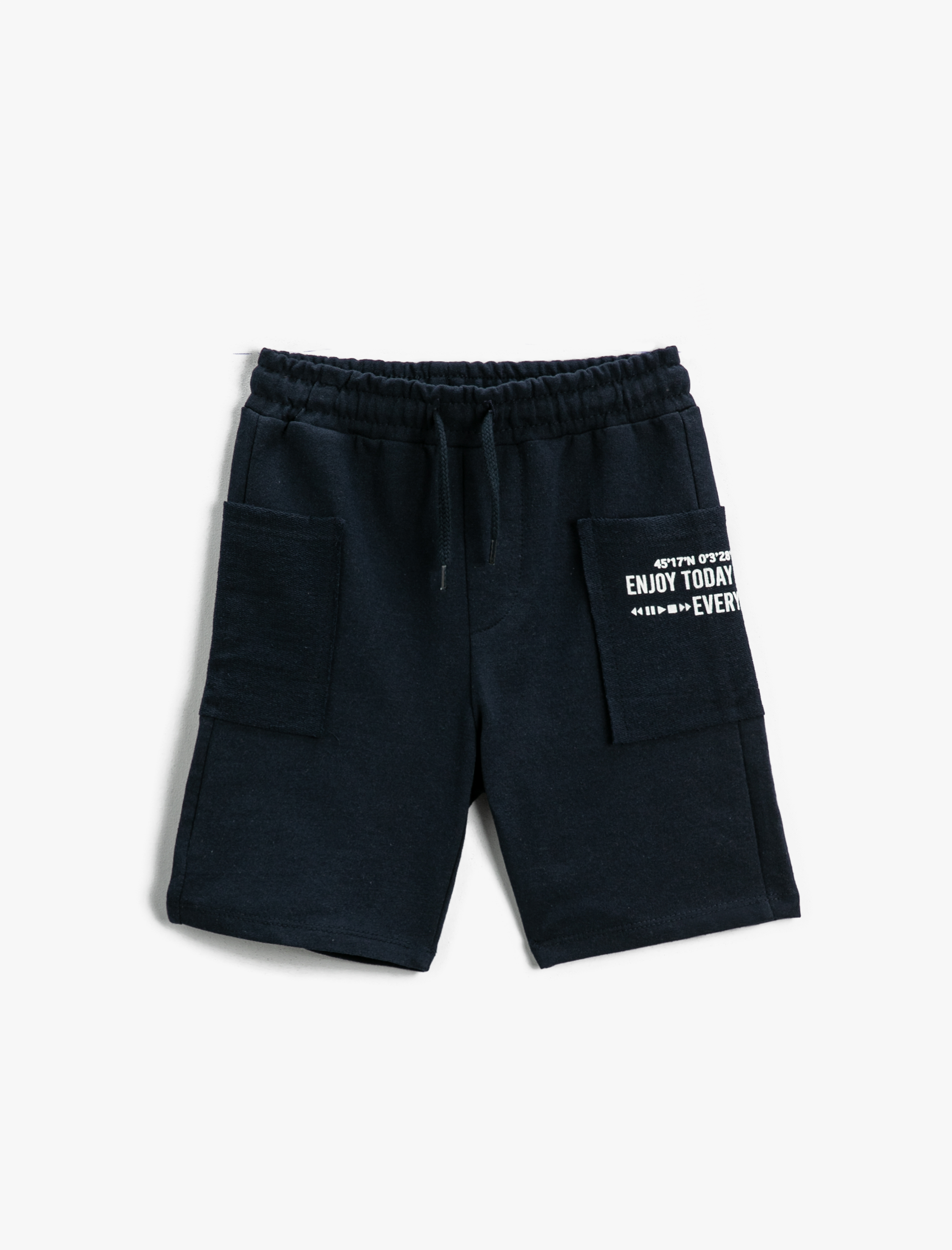  Erkek Çocuk Şort Beli Lastikli Baskılı Cepli Pamuklu