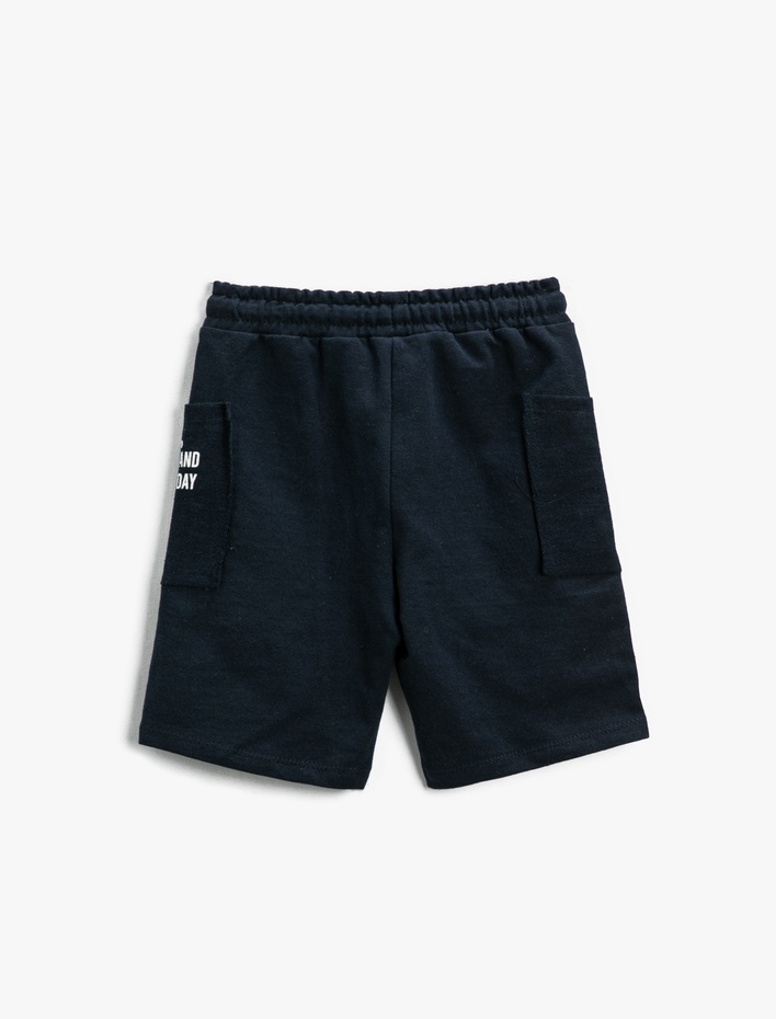 Erkek Çocuk Şort Beli Lastikli Baskılı Cepli Pamuklu