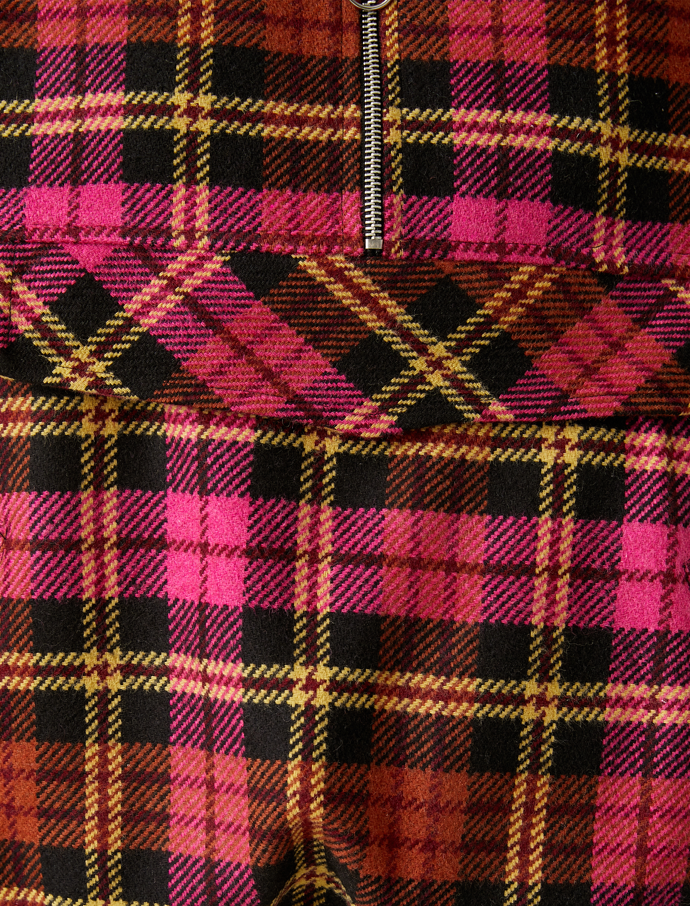   Suni Kürk Detaylı Ekose Fermuarlı Gömlek