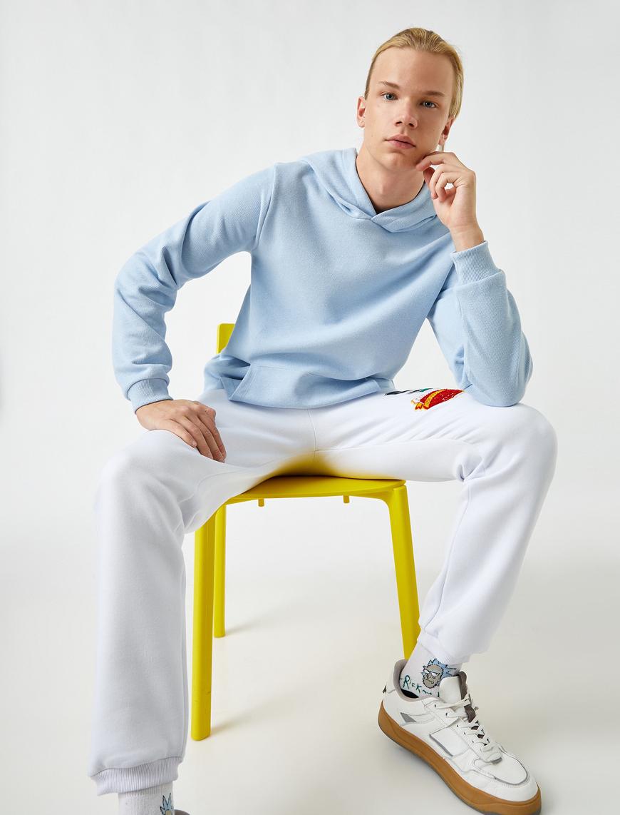   Fitilli Kapüşonlu Sweatshirt