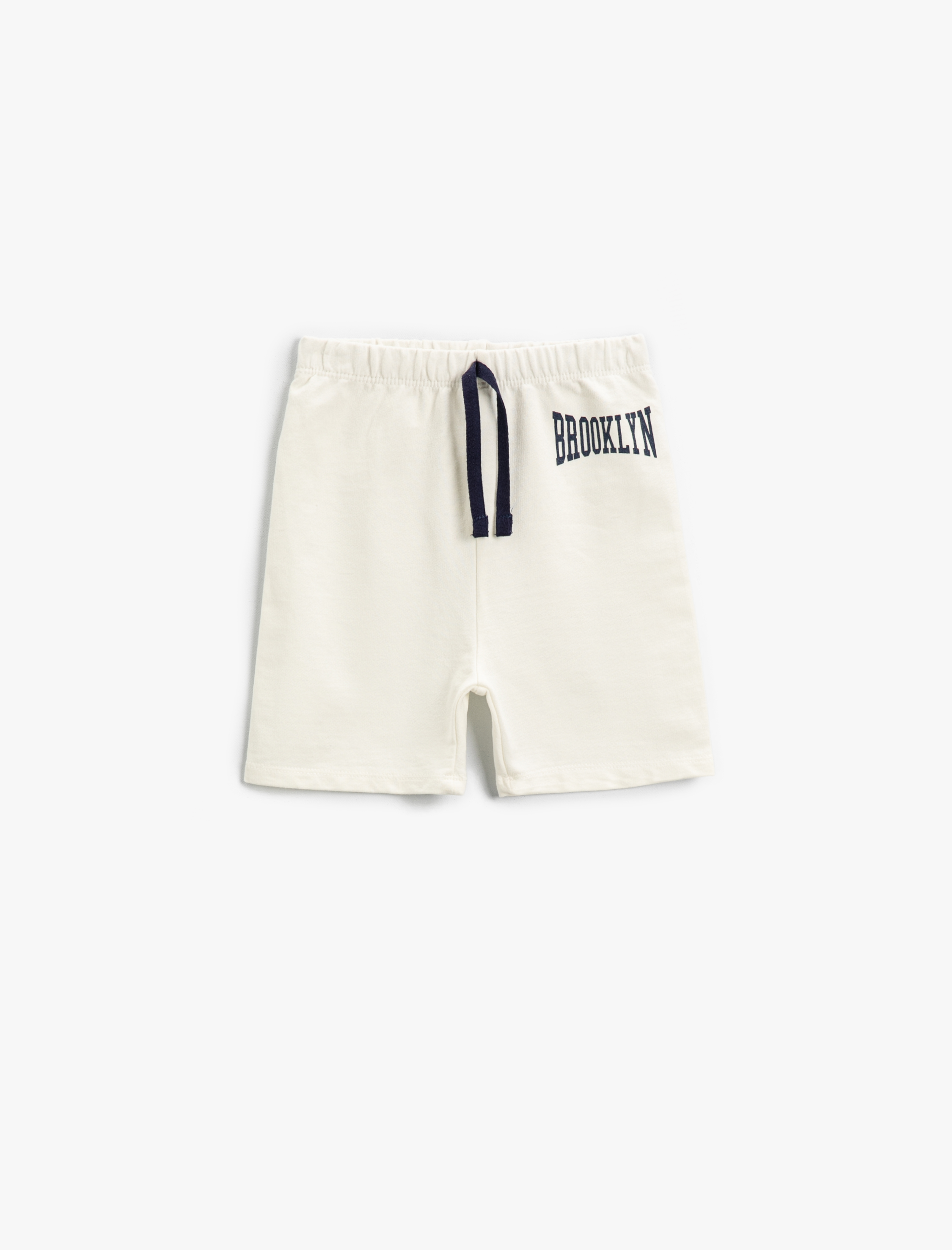  Erkek Bebek Brooklyn Baskılı Belden Bağlamalı Şort Pamuklu