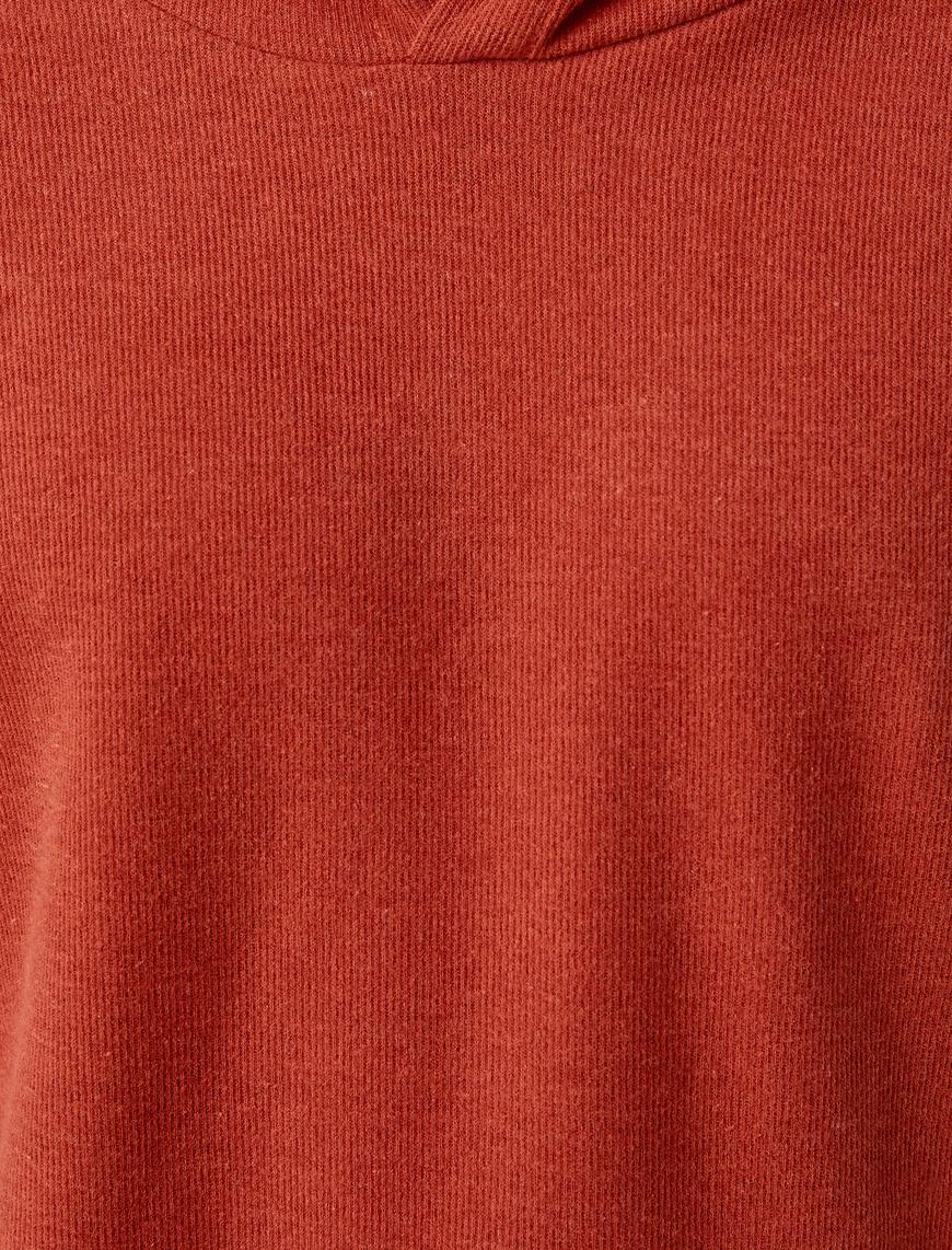   Fitilli Kapüşonlu Sweatshirt