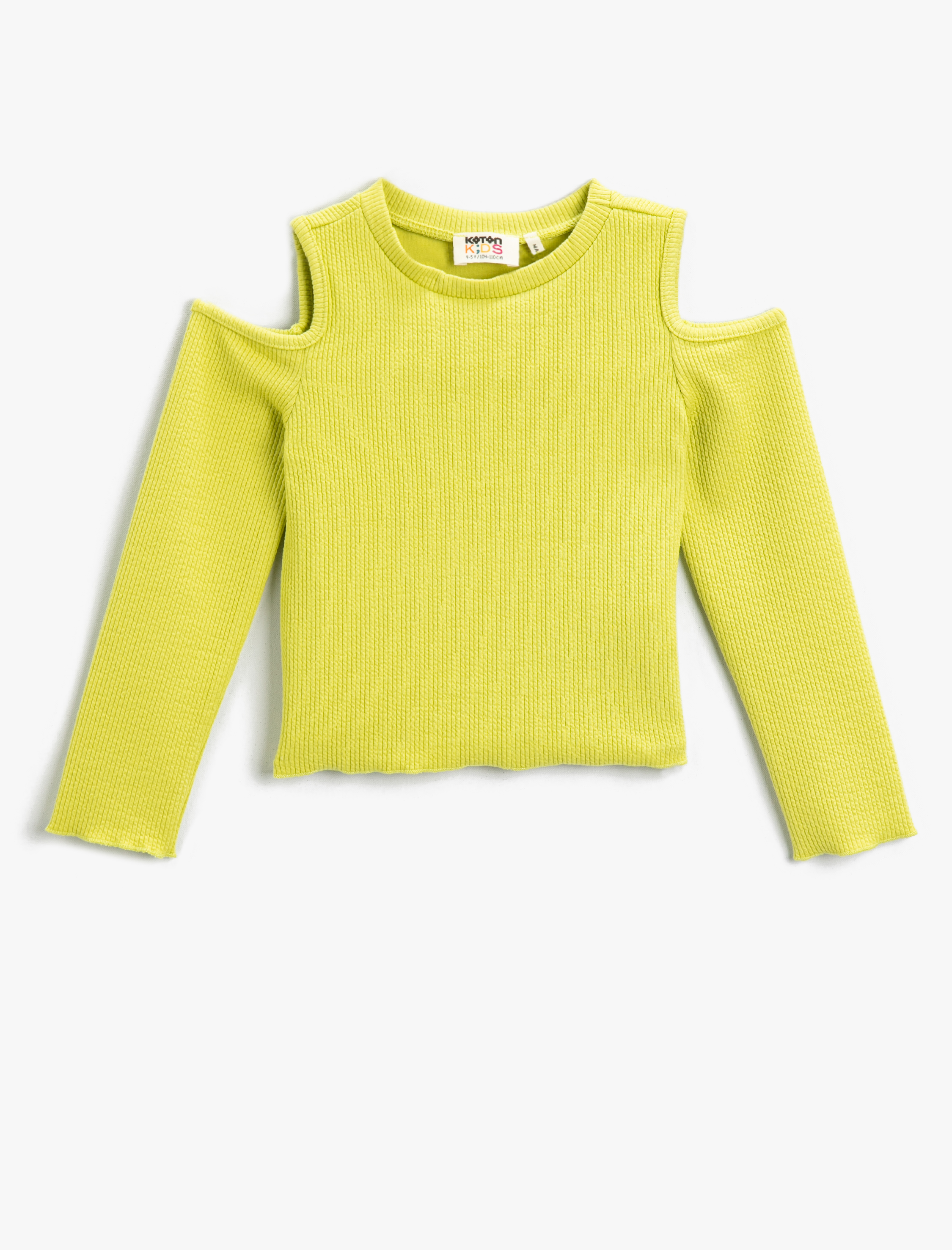  Kız Çocuk Pencere Detaylı Uzun Kollu Tişört