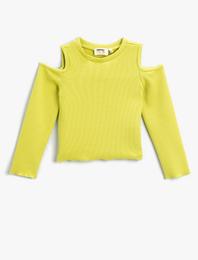 Pencere Detaylı Uzun Kollu Tişört