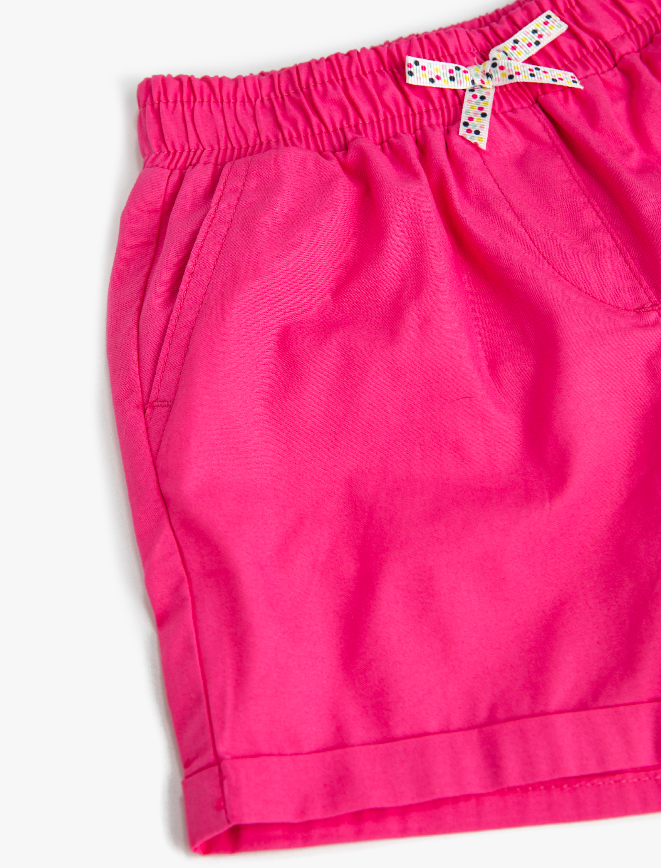  Kız Çocuk Basic Fiyonklu Şort Pamuklu