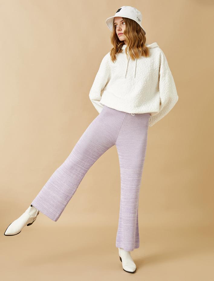  Bol Paçalı Triko Pantolon