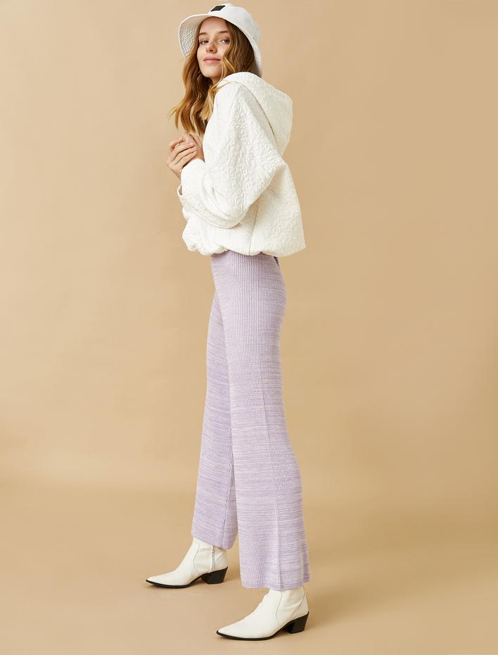  Bol Paçalı Triko Pantolon