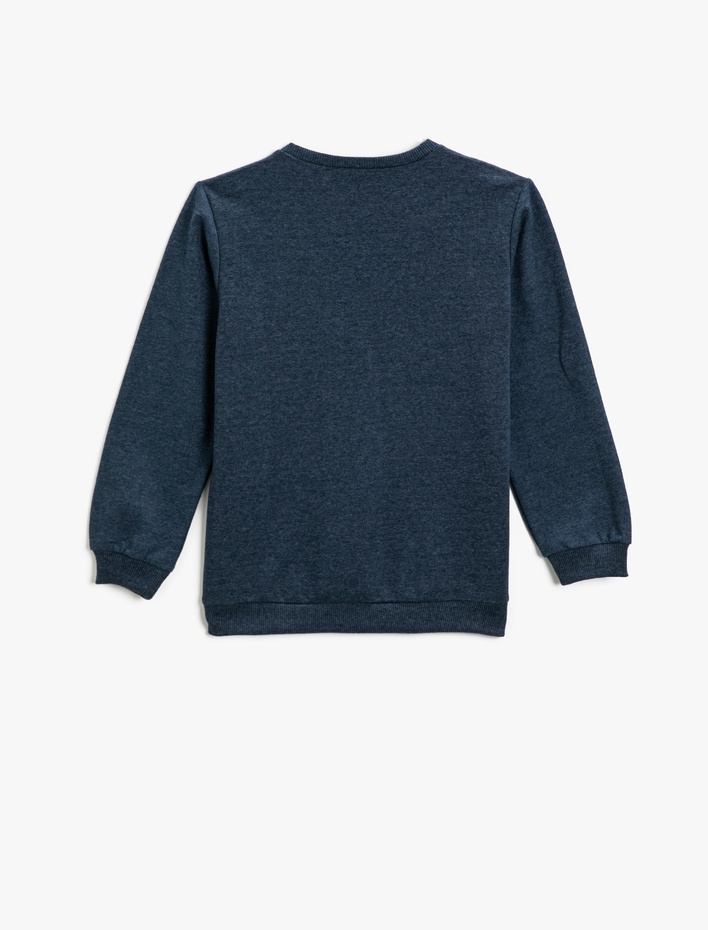 Erkek Çocuk Slogan Baskılı Sweatshirt Bisiklet Yaka