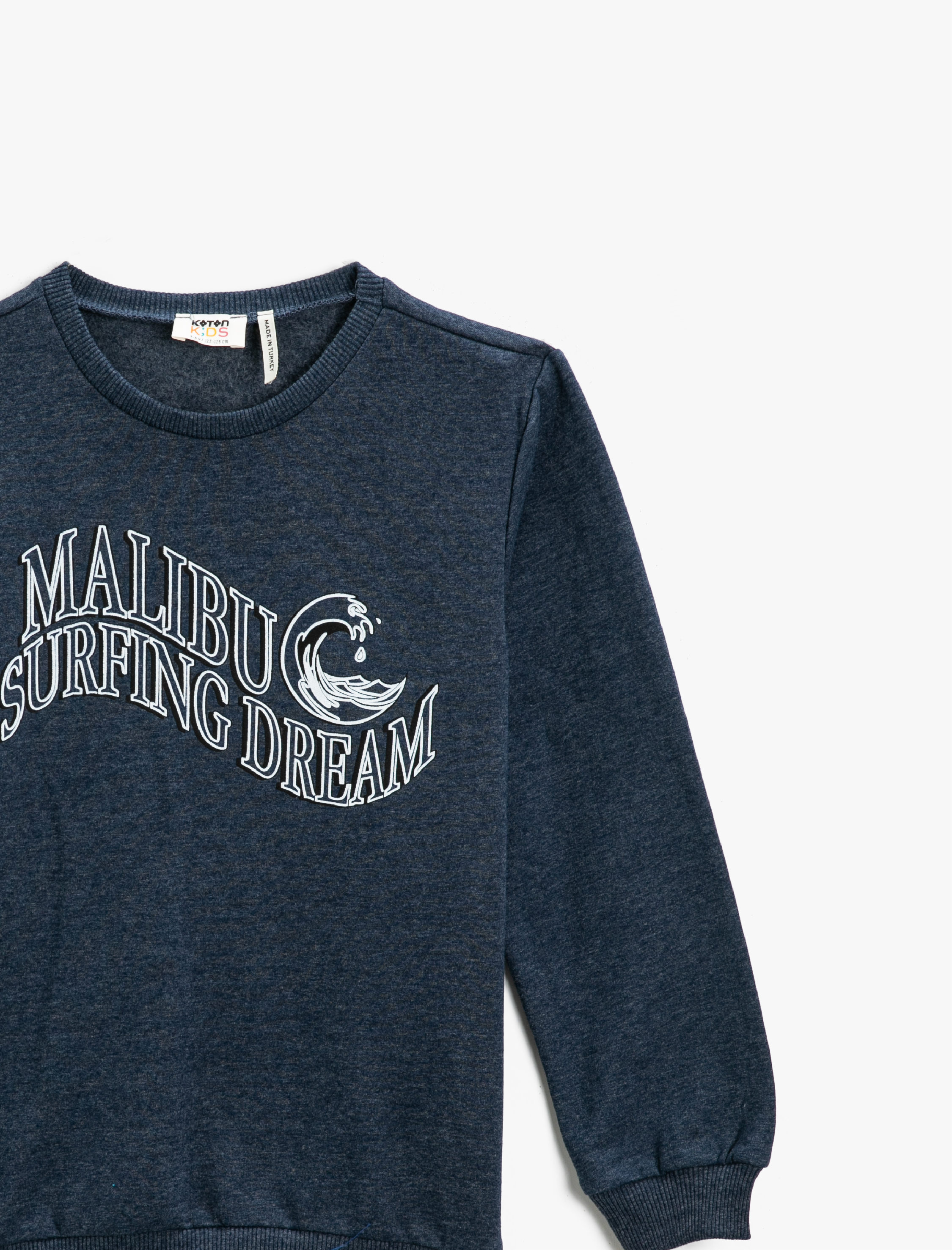  Erkek Çocuk Slogan Baskılı Sweatshirt Bisiklet Yaka