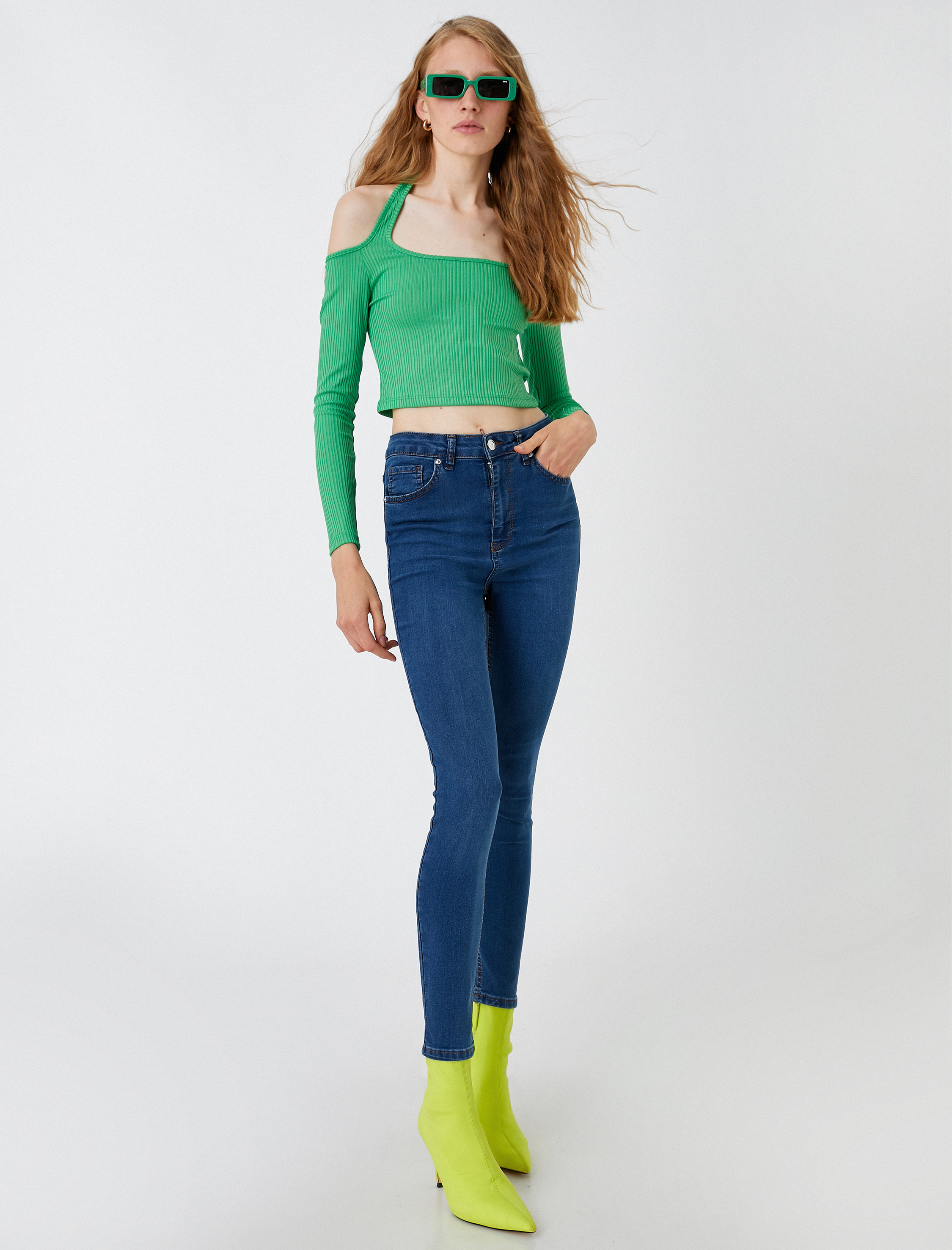   Kot Pantolon Dar Kesim Yüksek Bel Dar Paça - Carmen Jean