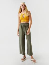 Bol Paça Pantolon Beli Bağlamalı