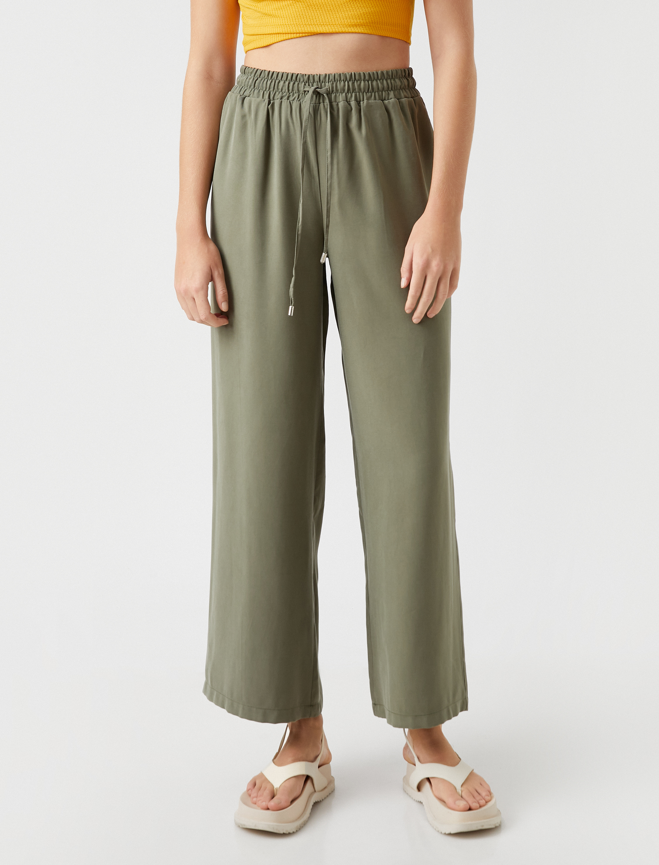   Bol Paça Pantolon Beli Bağlamalı