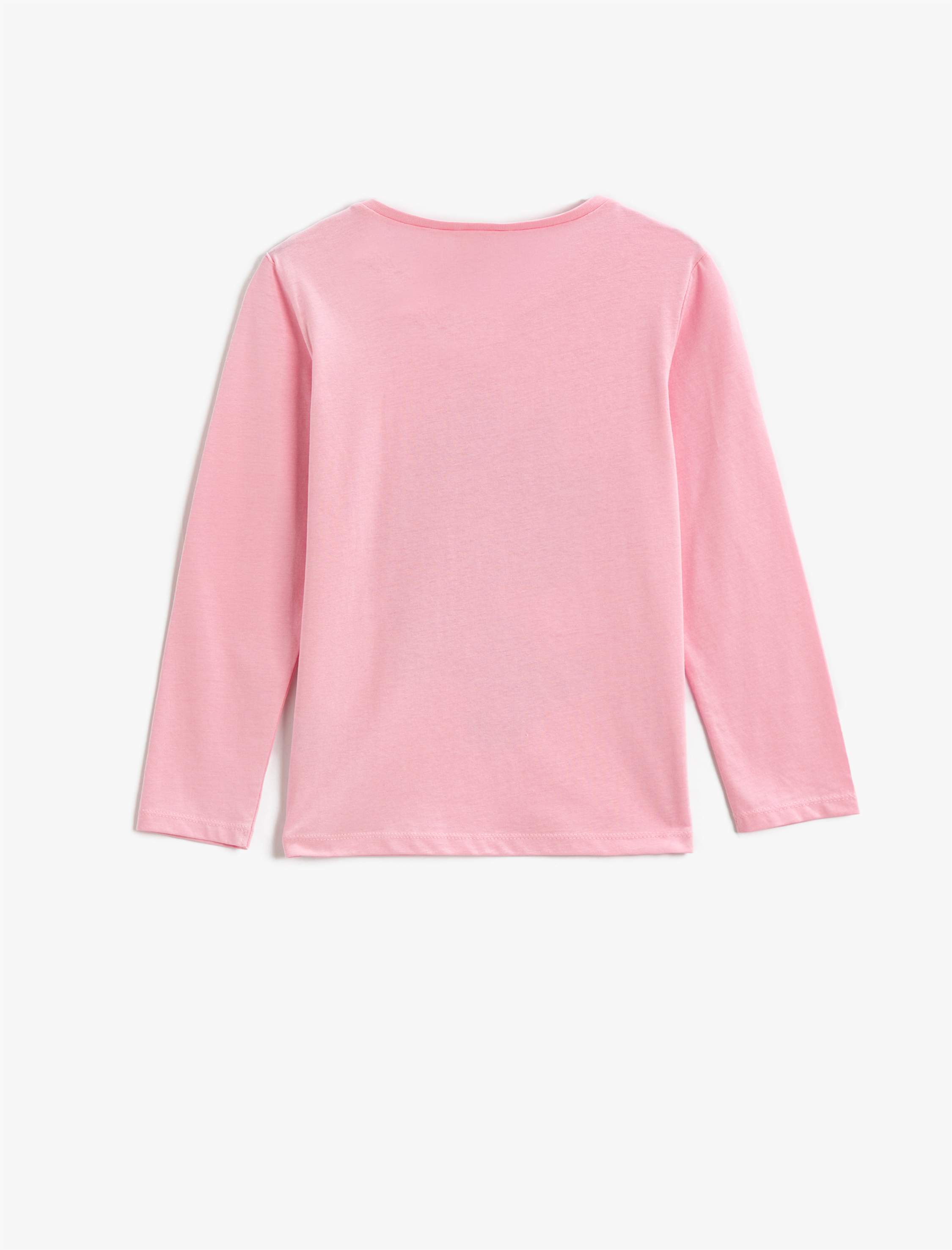  Kız Çocuk Unicorn Baskılı Uzun Kollu Tişört Pamuklu