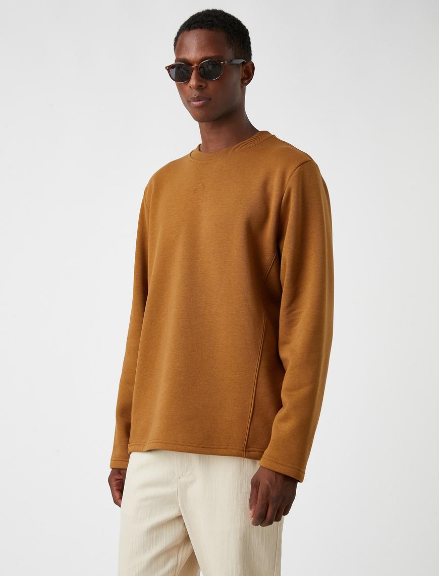   Basic Sweatshirt Şardonlu Bisiklet Yaka