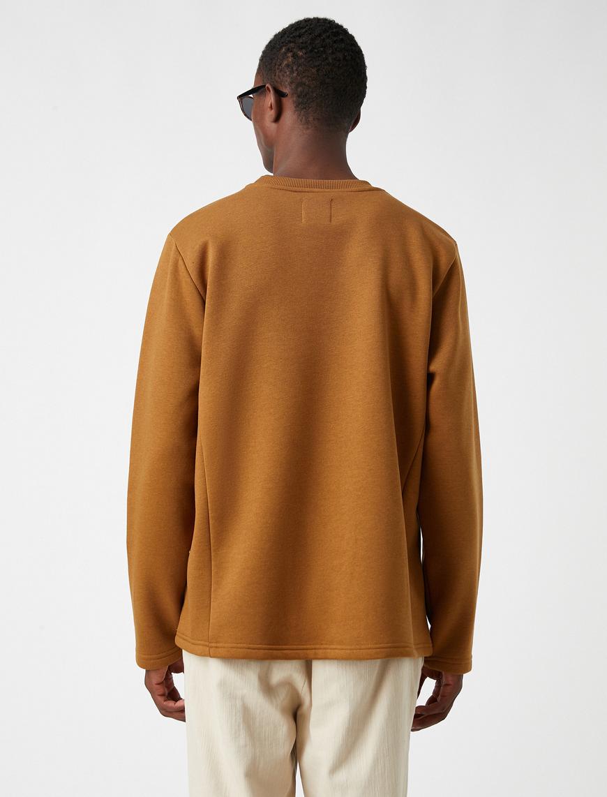   Basic Sweatshirt Şardonlu Bisiklet Yaka