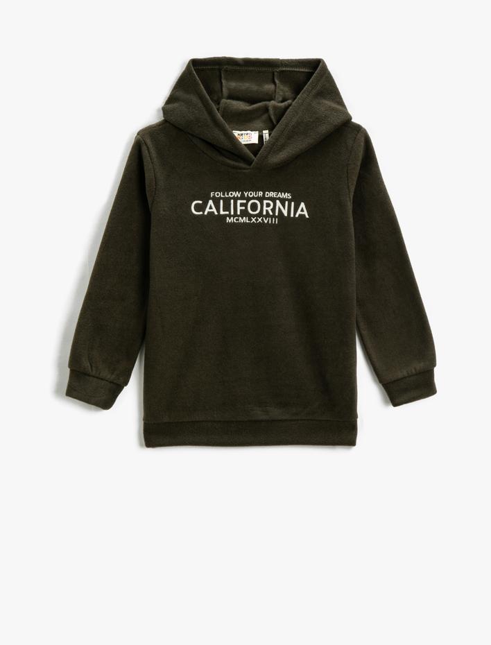 Erkek Çocuk Baskılı Kapüşonlu Sweatshirt