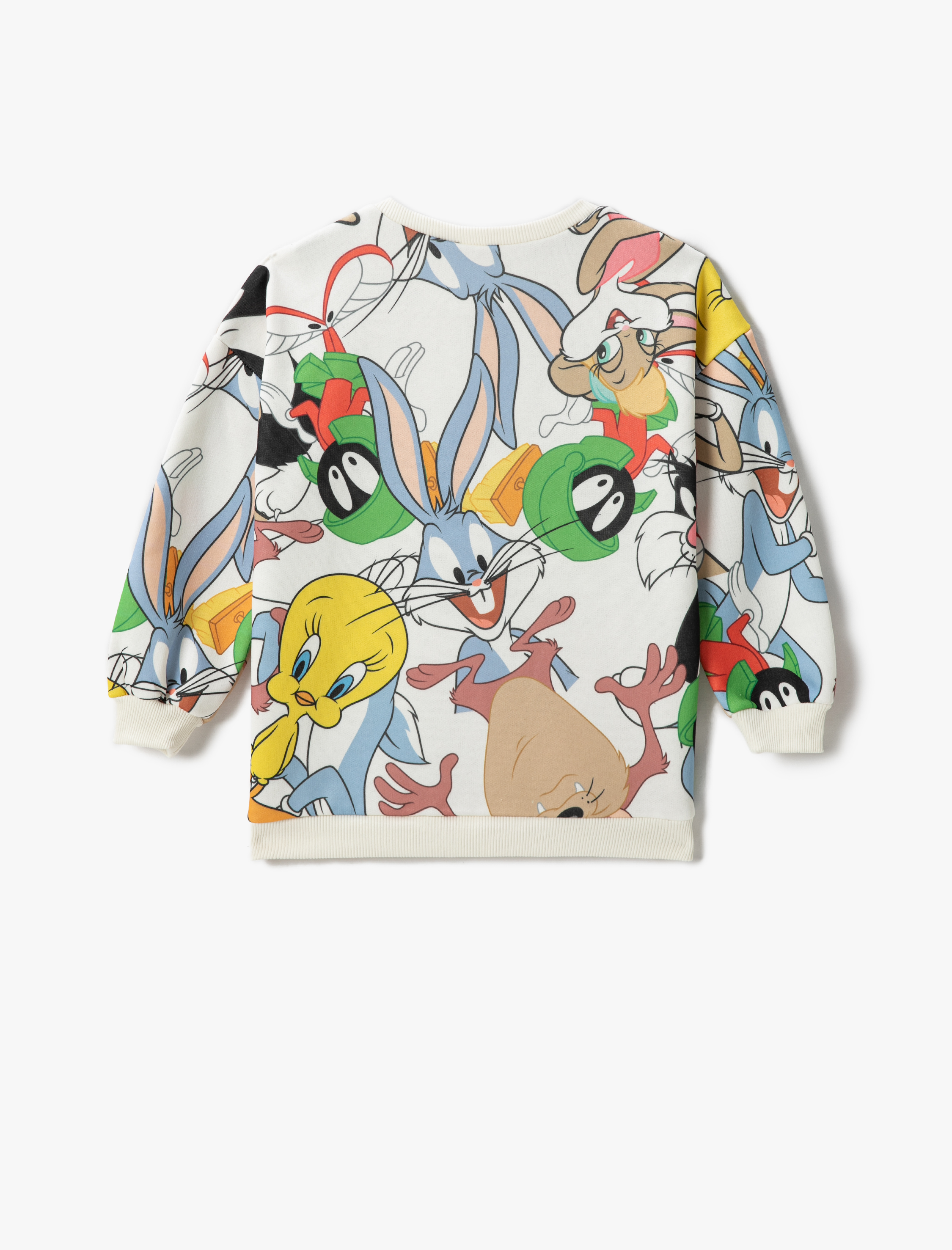  Kız Çocuk Sweat Looney Tunes Baskılı Lisanslı Bisiklet Yaka