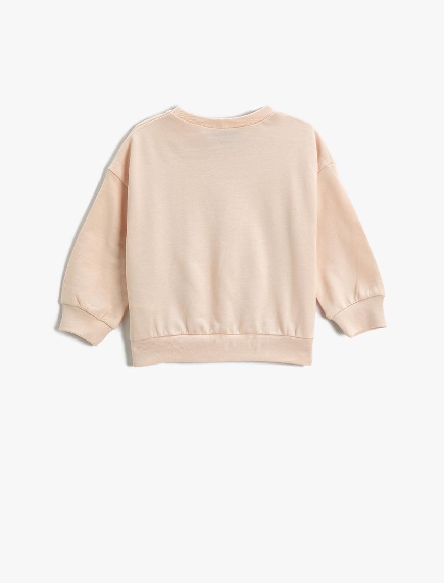  Kız Bebek Minnie Mouse Baskılı Lisanslı Sweatshirt Pamuklu