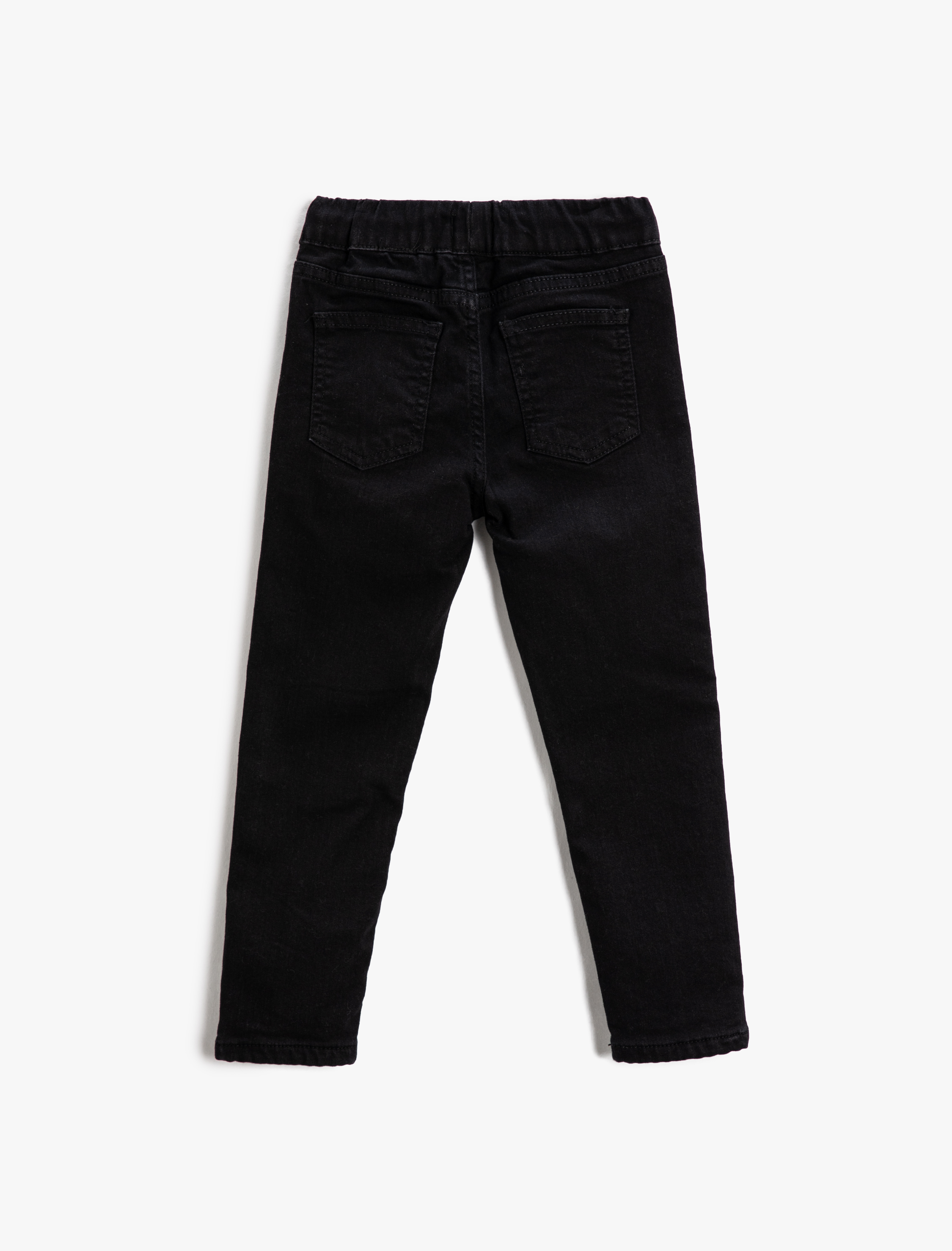  Erkek Çocuk Kot Pantolon Beli Bağlamalı Pamuklu - Slim Jean