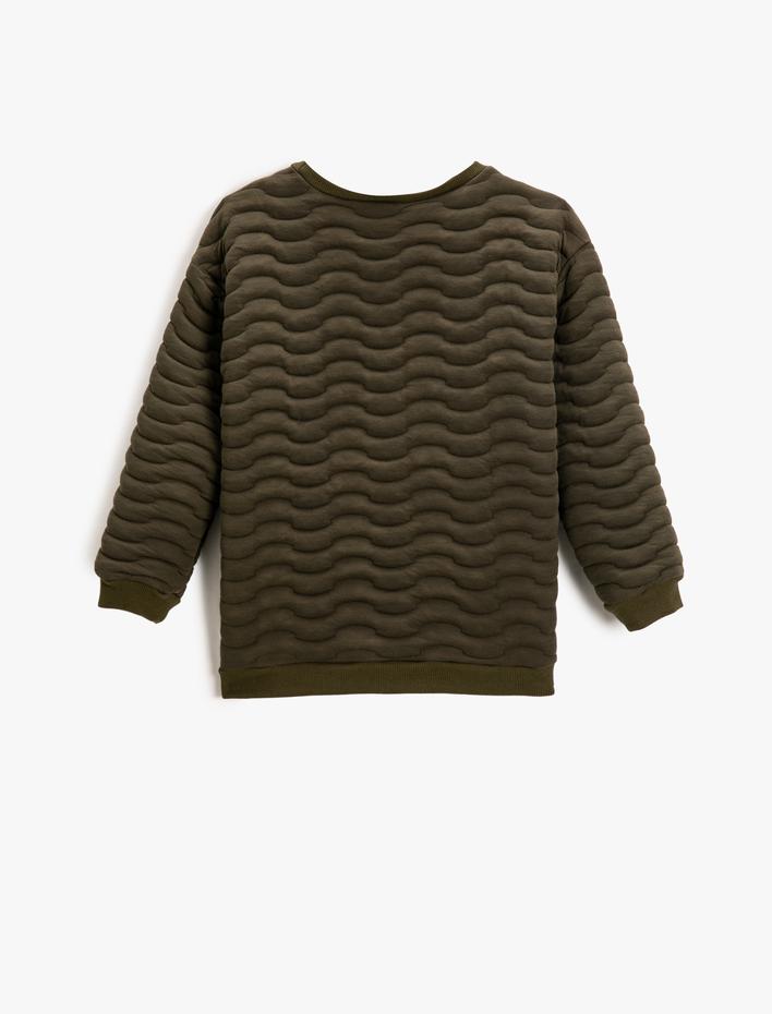 Erkek Çocuk Basic Kapitone Sweatshirt Bisiklet Yaka