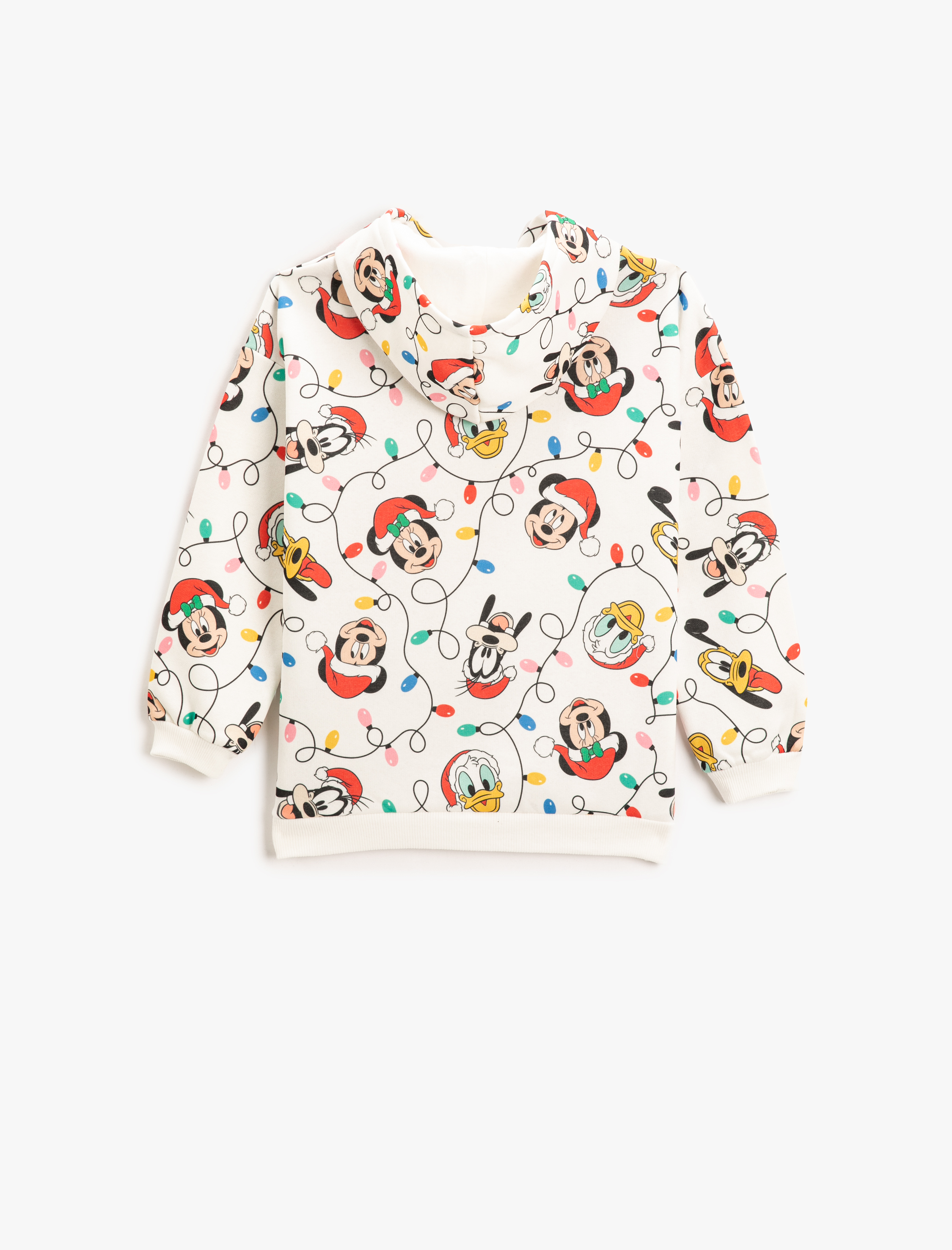  Kız Çocuk Mickey Mouse Baskılı Şardonlu Kapüşonlu Sweatshirt Lisanslı