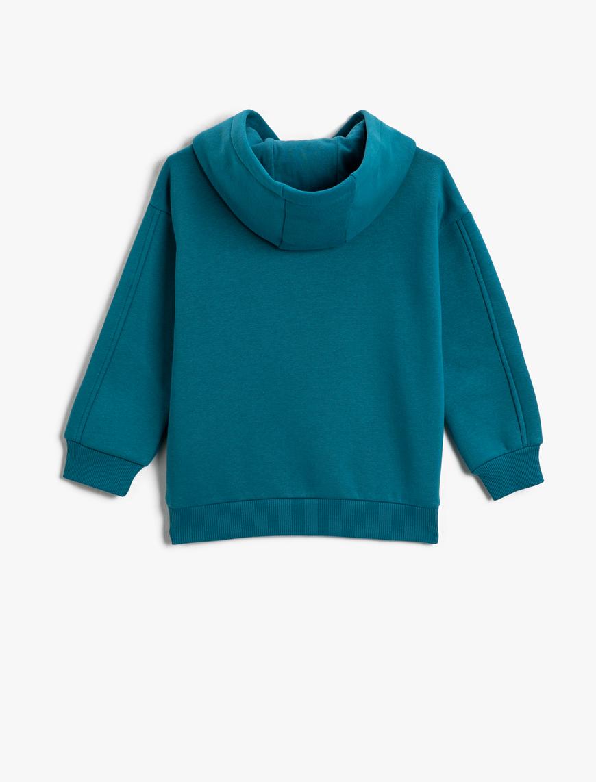  Erkek Çocuk Baskılı Kapüşonlu Sweatshirt