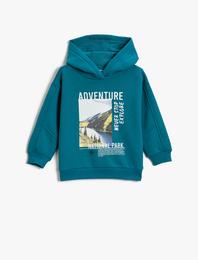 Baskılı Kapüşonlu Sweatshirt