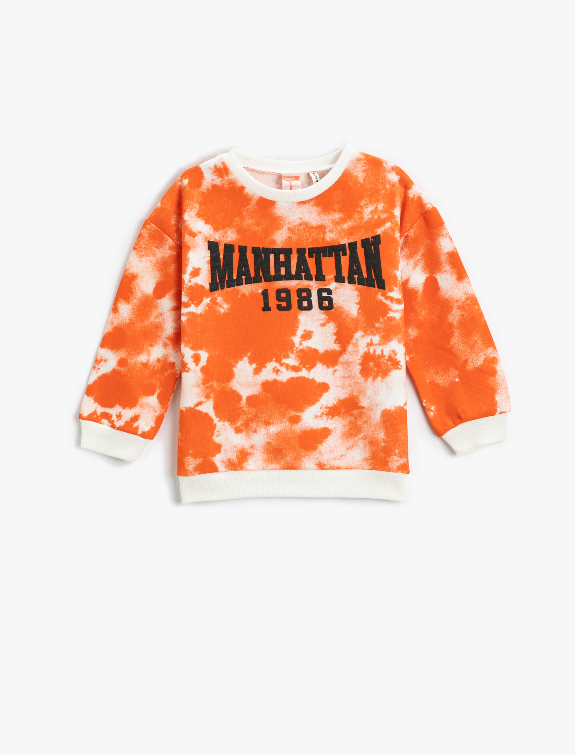 Erkek Bebek Batik Desenli Sweatshirt Bisiklet Yaka