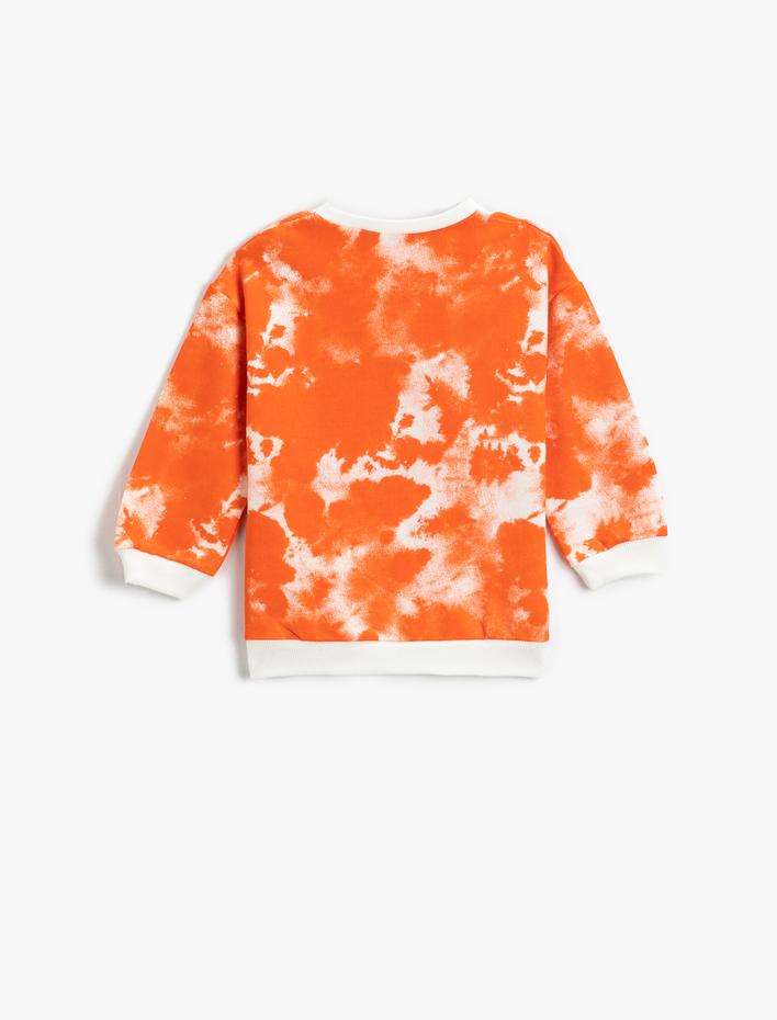 Erkek Bebek Batik Desenli Sweatshirt Bisiklet Yaka