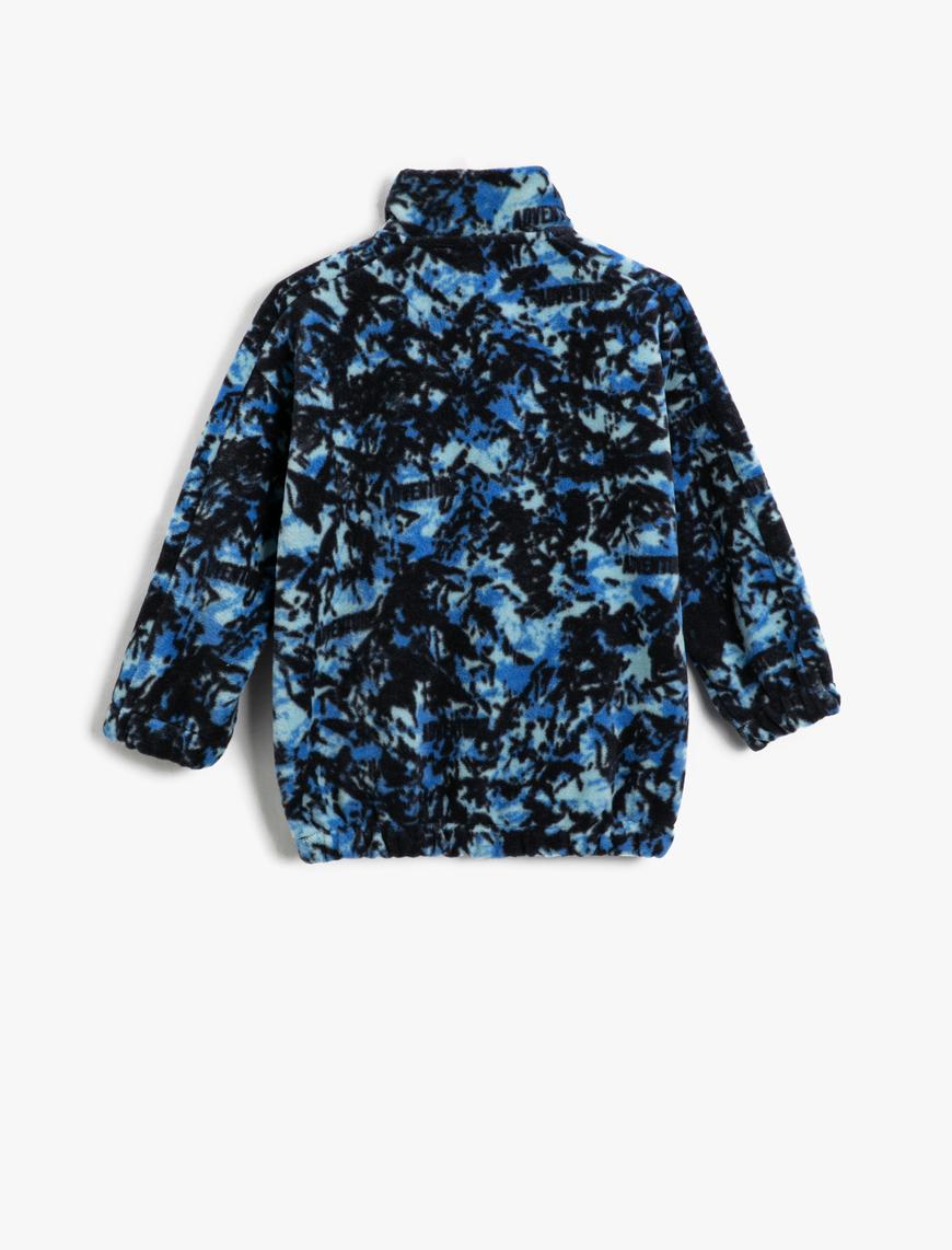  Erkek Çocuk Polar Sweatshirt Dik Yaka Fermuarlı