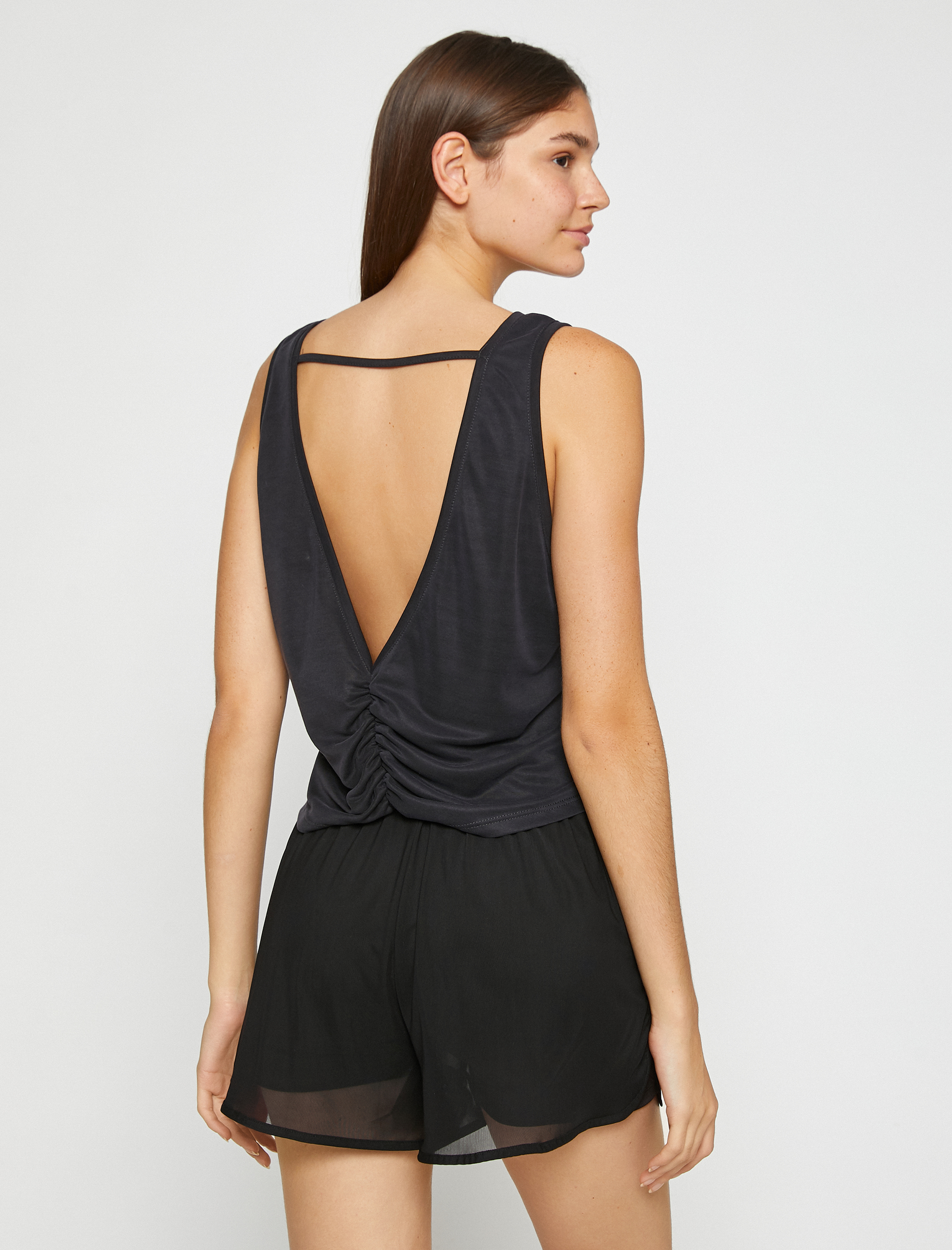   Kolsuz Tişört Slogan Baskılı Modal Karışımlı İpeksi Dokulu