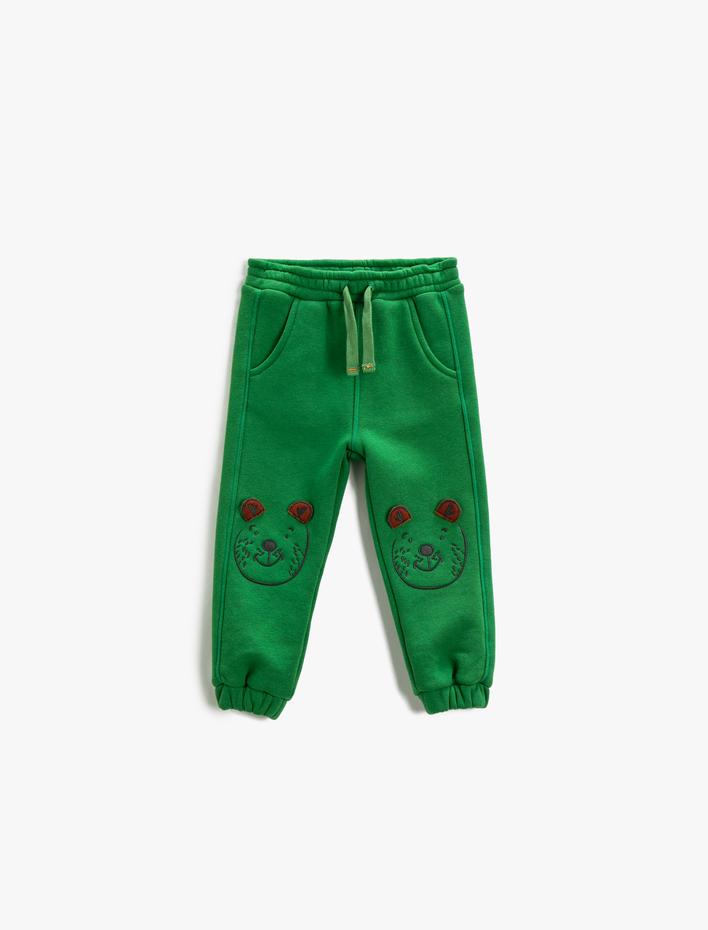 Erkek Bebek Jogger Eşofman Altı Aplike Detaylı Şardonlu