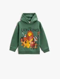 Aslan Kral Sweatshirt Baskılı Lisanslı Kapüşonlu Şardonlu