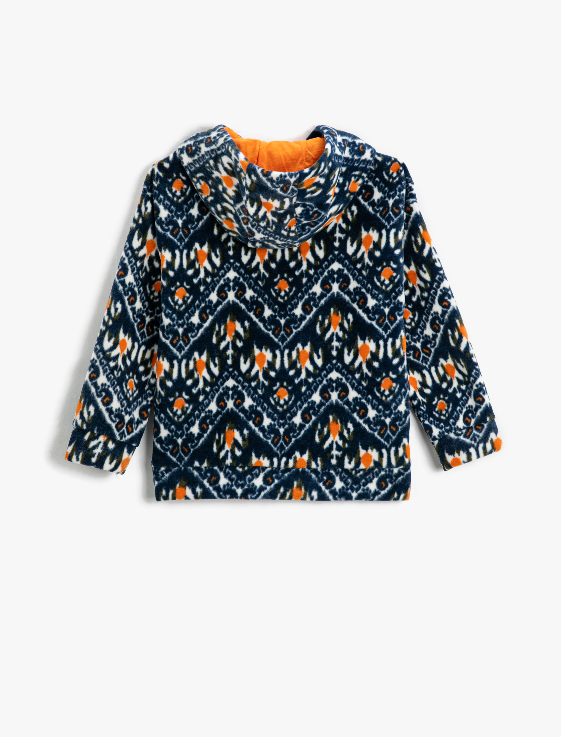  Erkek Çocuk Polar Kapşonlu Sweatshirt Etnik Desenli