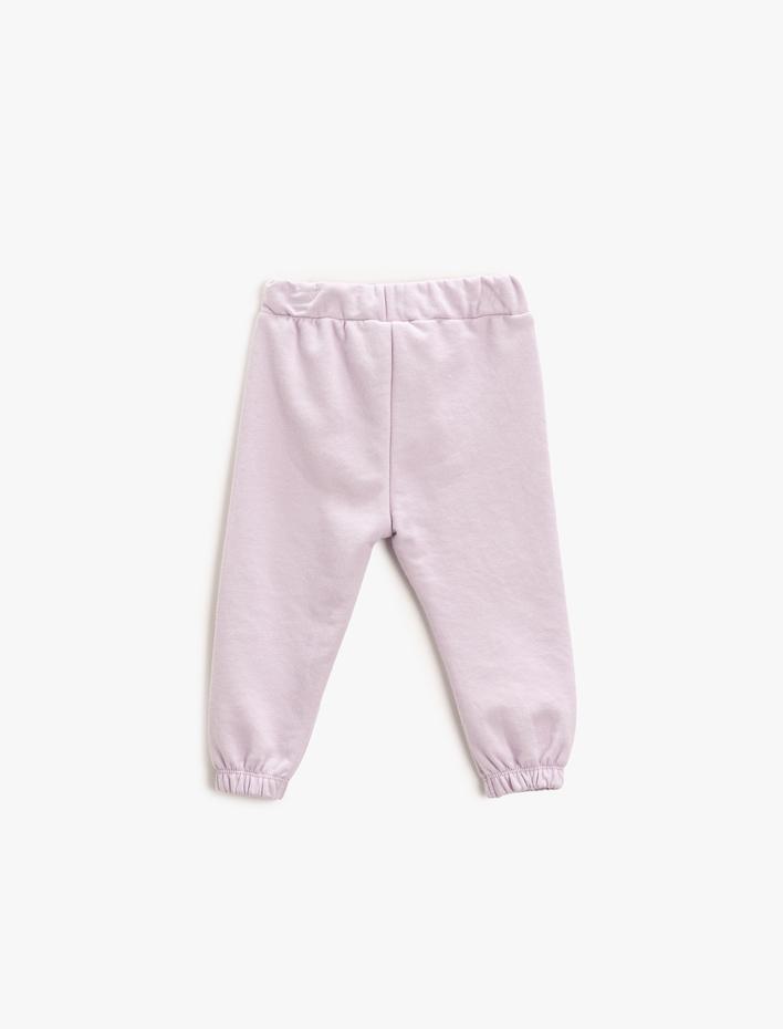 Kız Bebek Basic Jogger Eşofman Altı Beli Bağlamalı Şardonlu