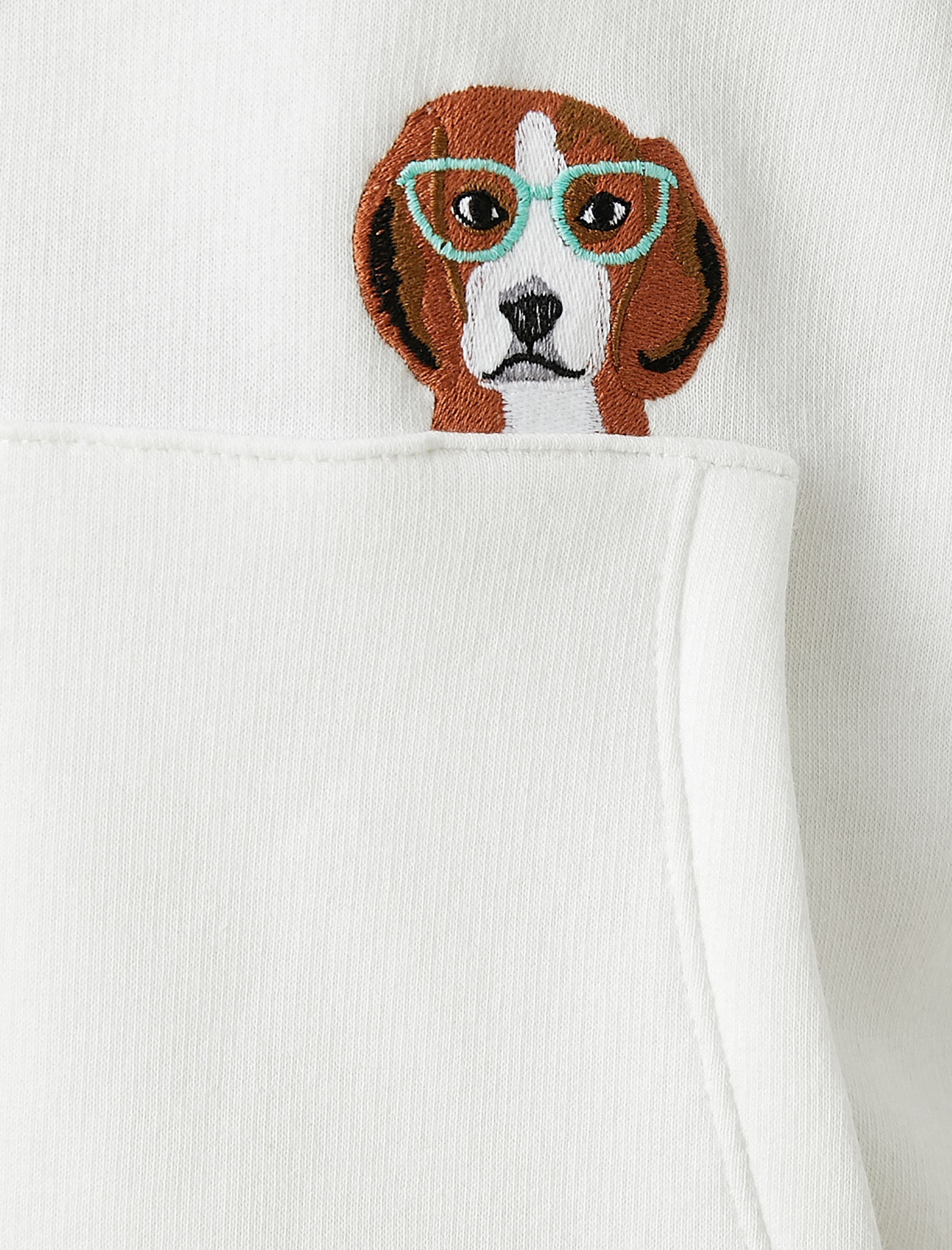   İşleme Detaylı Kapüşonlu Sweatshirt Kanguru Cepli İçi Polarlı