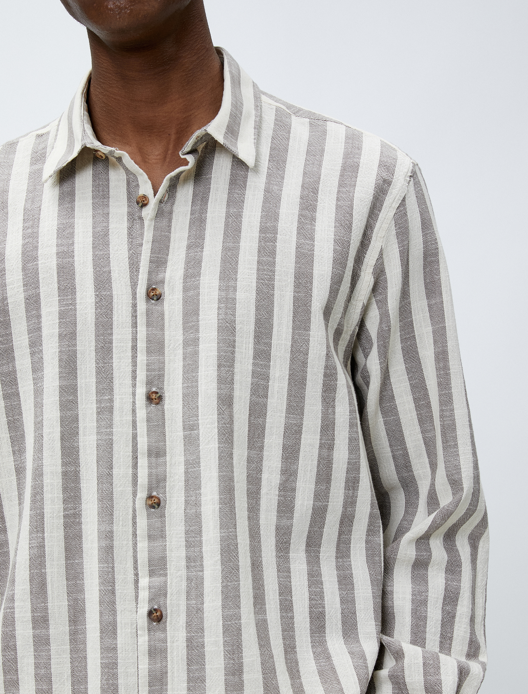   Klasik Yaka Gömlek Düğmeli Pamuklu