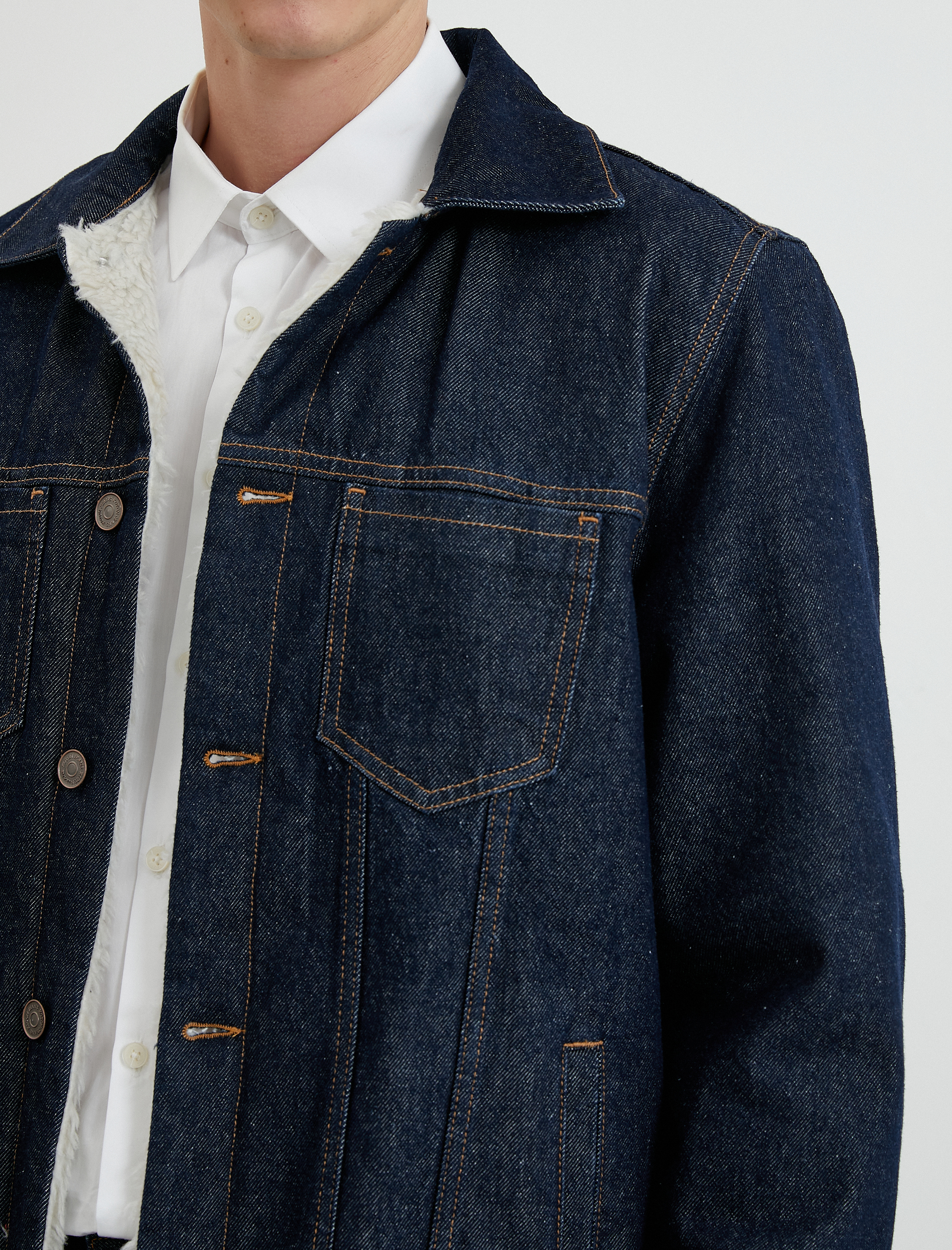   Kot Ceket Düğmeli Cep Detaylı İçi Suni Kürklü Klasik Yaka