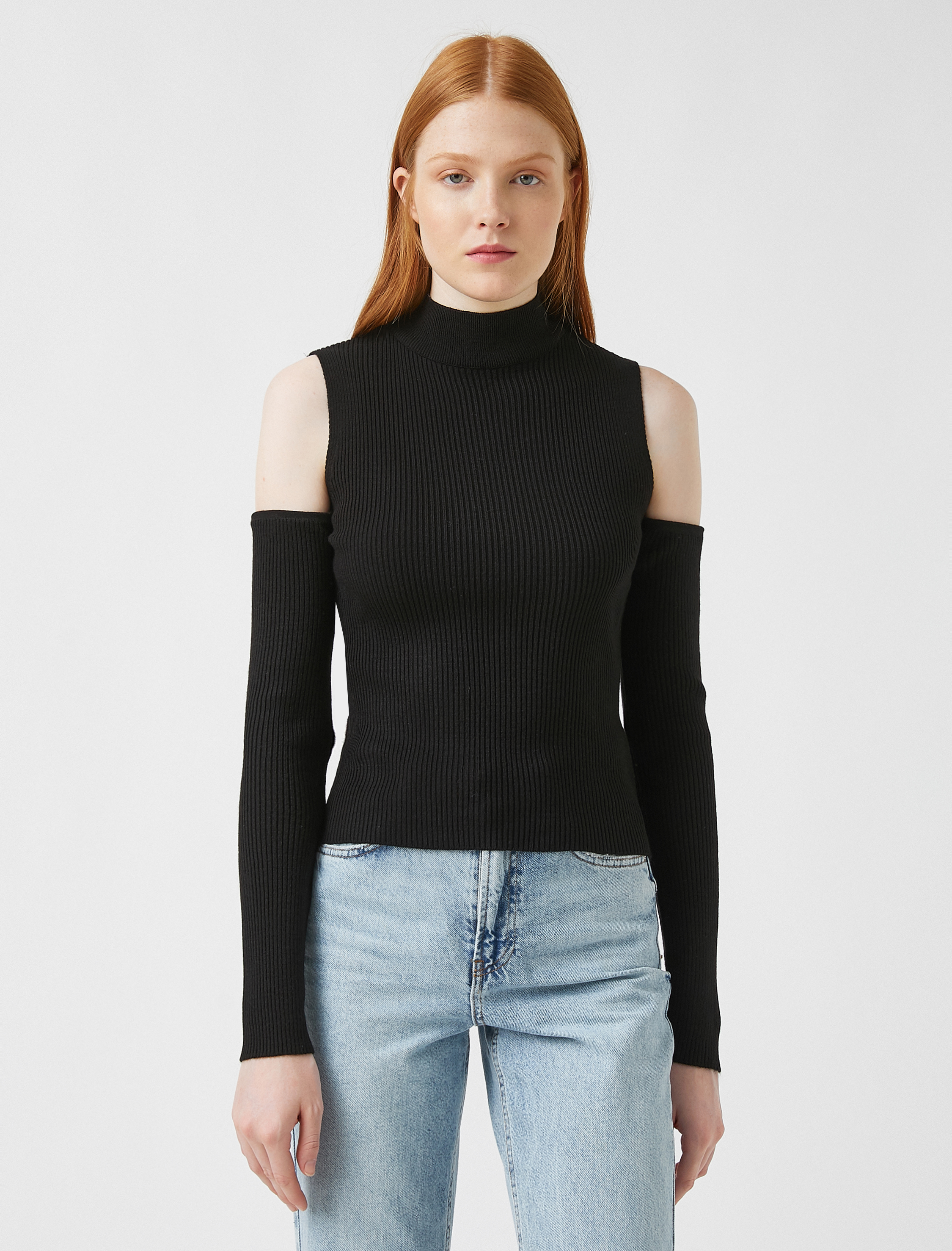   Omuz Dekolteli Uzun Kollu Triko Kazak