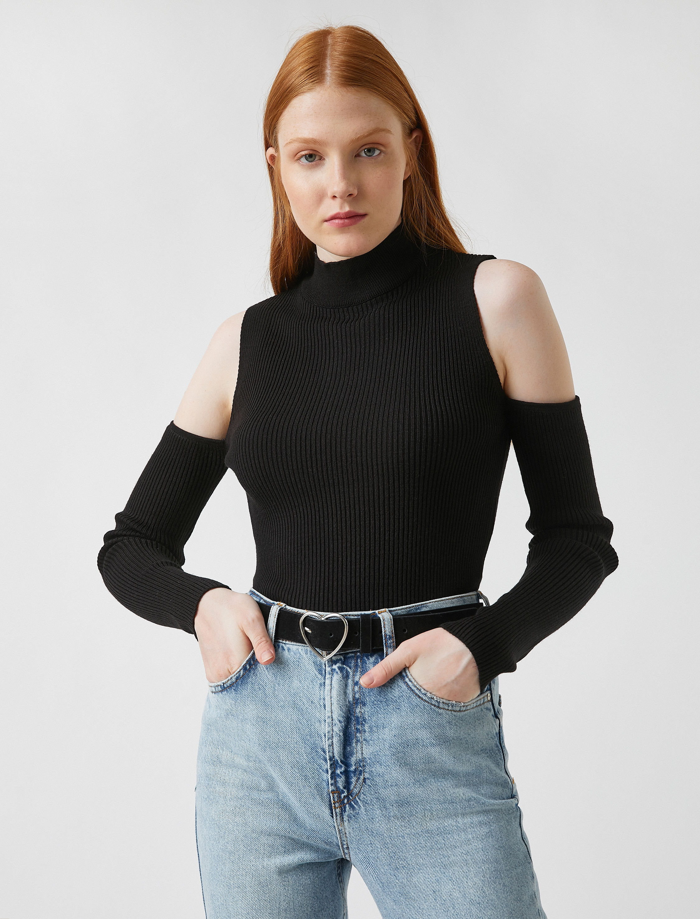   Omuz Dekolteli Uzun Kollu Triko Kazak