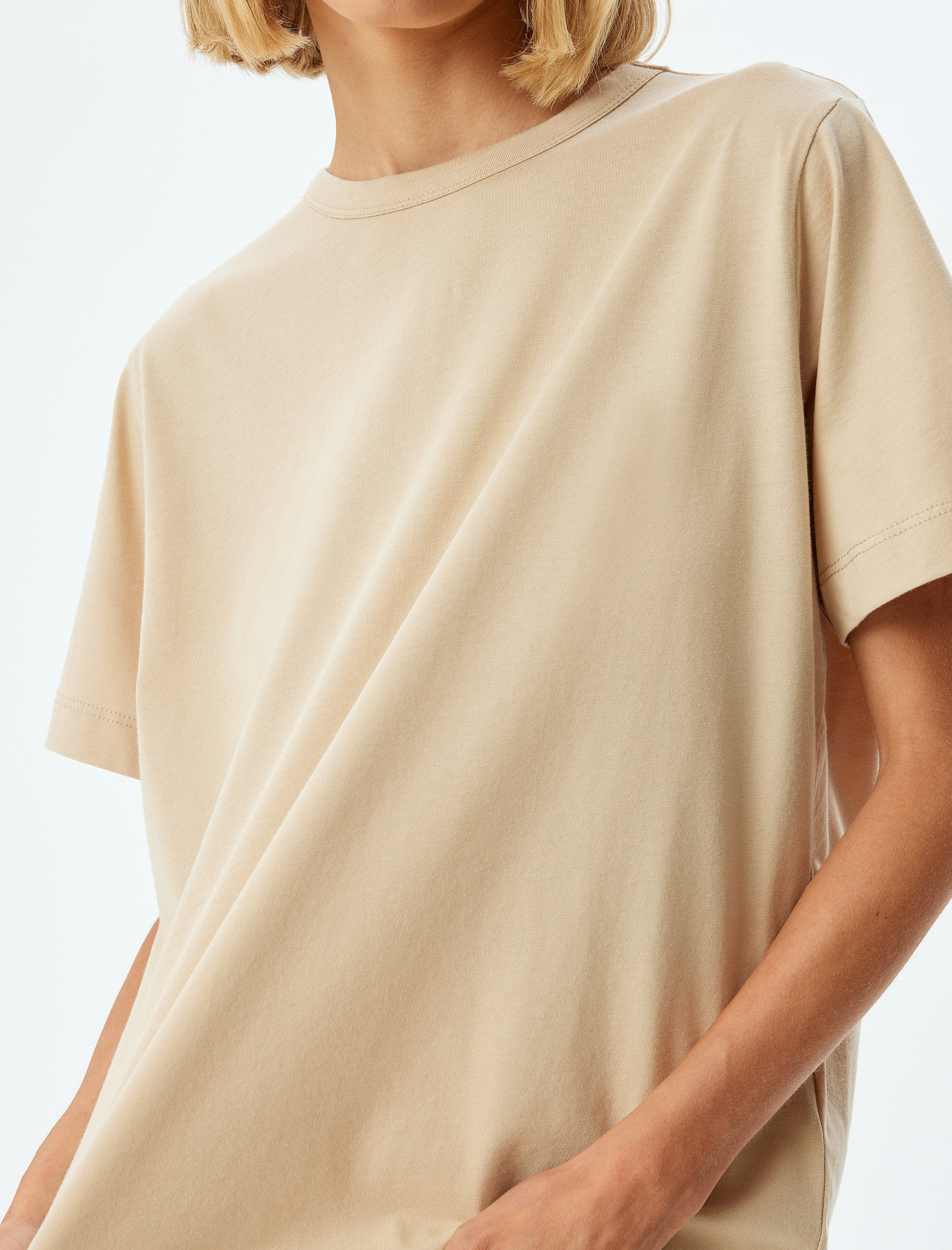   Bisiklet Yaka Kısa Kollu Pamuklu Basic Tişört