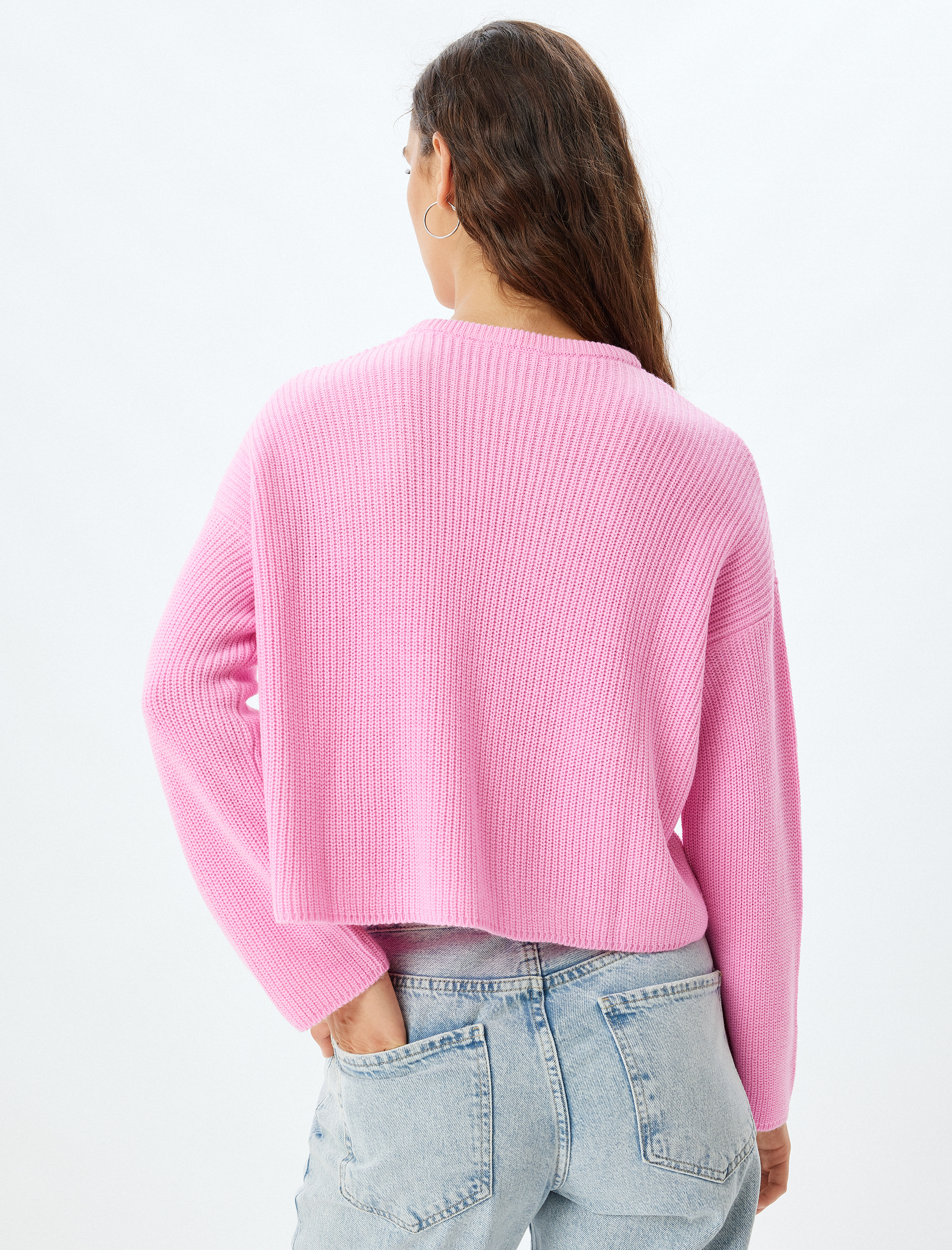 Basic Triko Kazak Yuvarlak Yaka Uzun Kollu Regular Fit