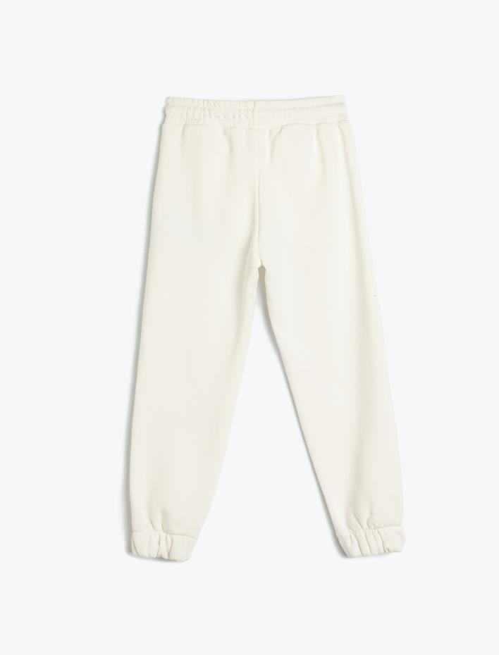 Erkek Çocuk Jogger Eşofman Altı Slogan Baskılı Beli Bağcıklı Cep Detaylı Şardonlu