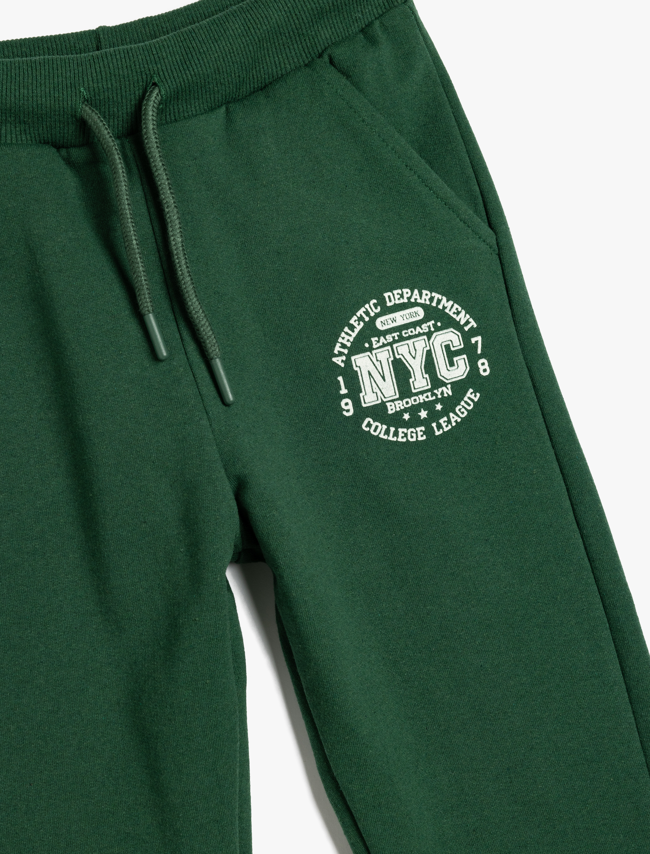  Erkek Çocuk Jogger Eşofman Altı Beli Bağlamalı Baskı Detaylı Cepli Şardonlu