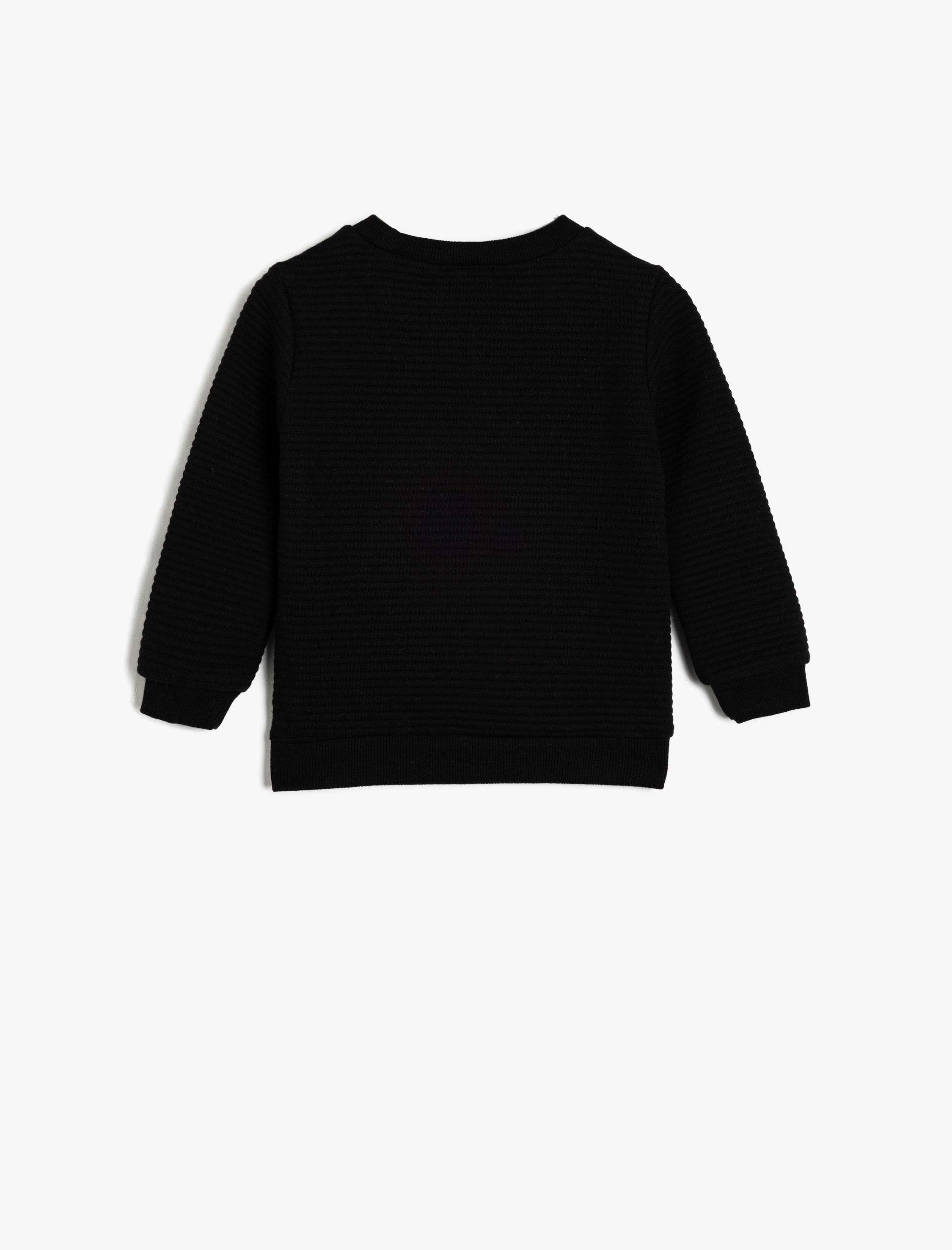  Erkek Bebek Pamuklu Bisiklet Yaka Uzun Kollu Basic Sweatshirt