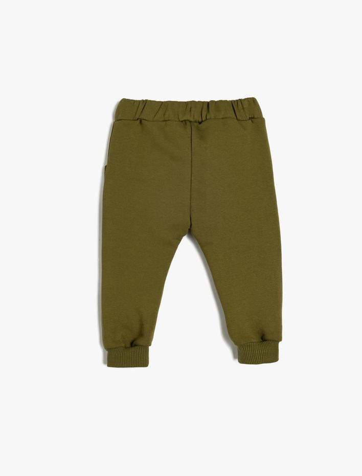 Erkek Bebek Beli Bağcıklı Cep Detaylı Şardonlu Basic Jogger Eşofman Altı