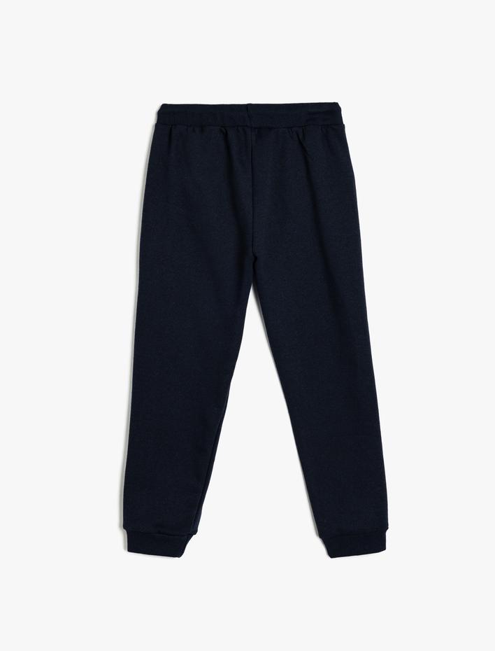 Erkek Çocuk Jogger Eşofman Altı Slogan Baskılı Cepli Beli Bağlamalı Şardonlu