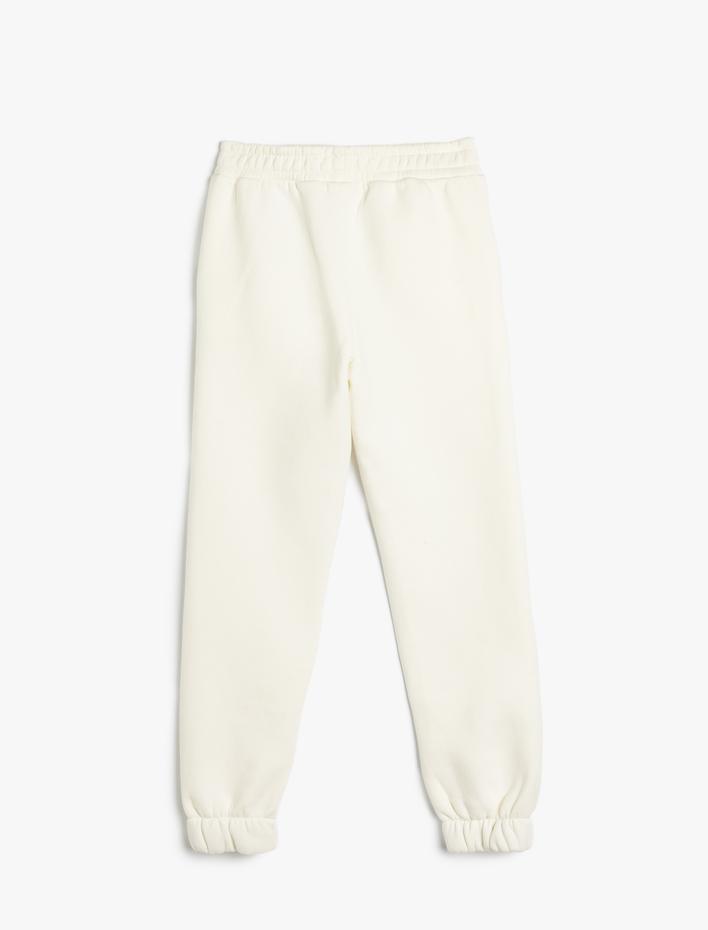 Kız Çocuk Jogger Eşofman Altı Kalp Baskılı Beli Lastikli Cepli Şardonlu